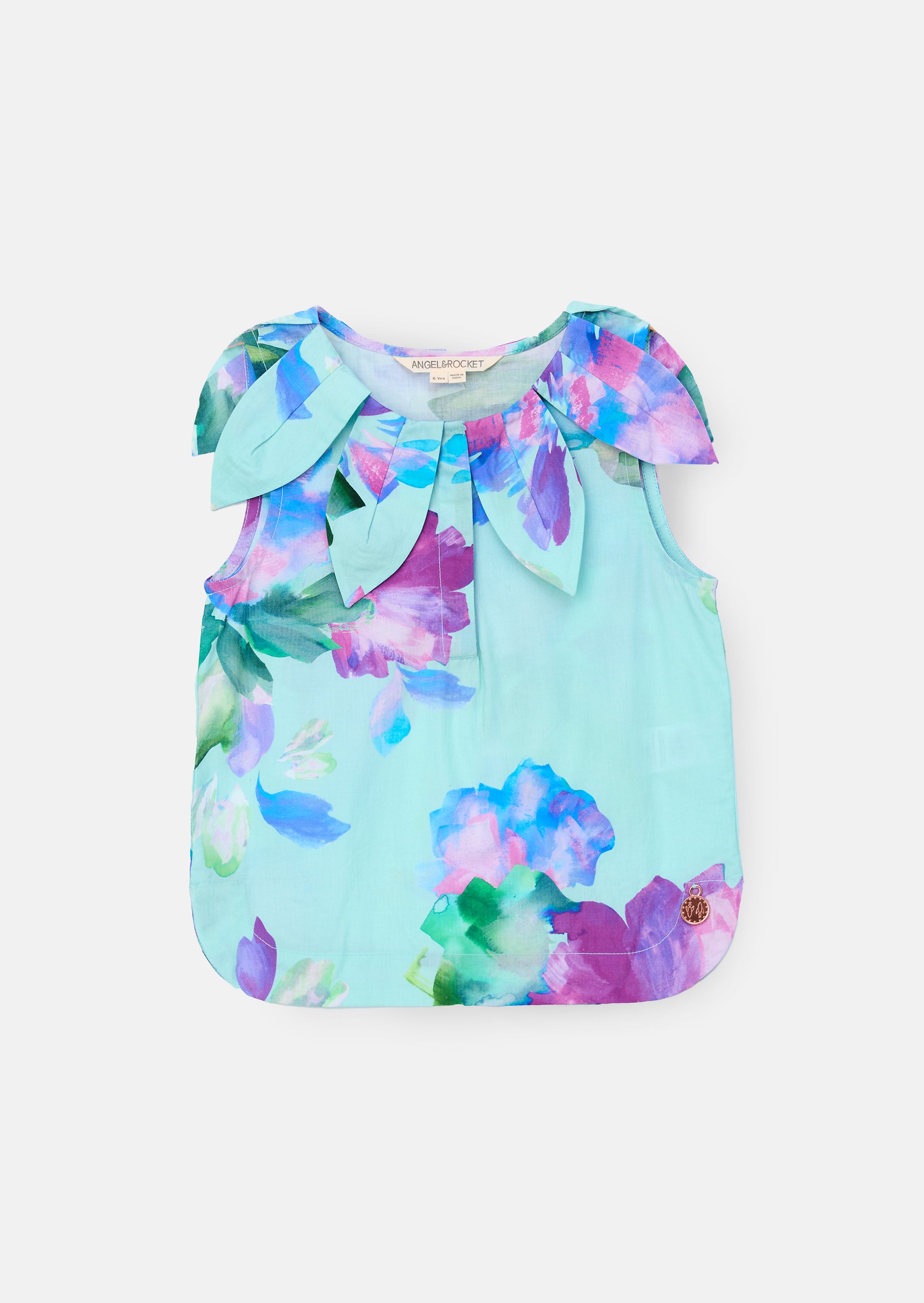 Darcy Mint Petal Collar Top