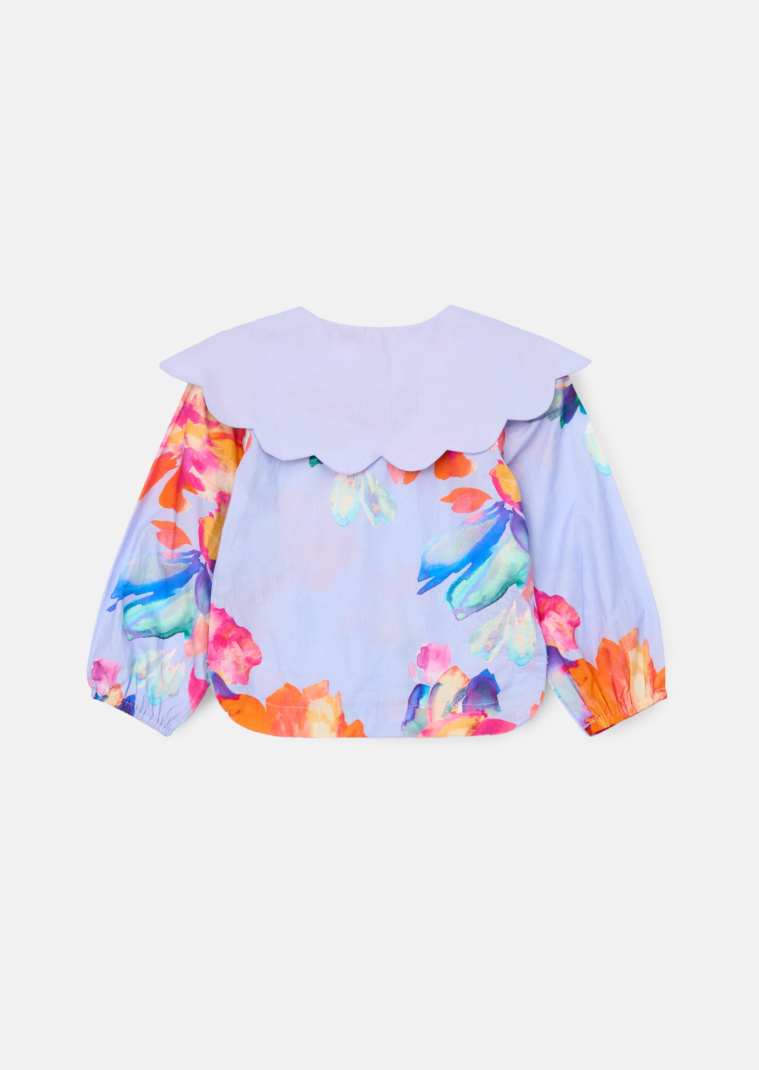 Darcy Blue Scalloped Cape Collar Top