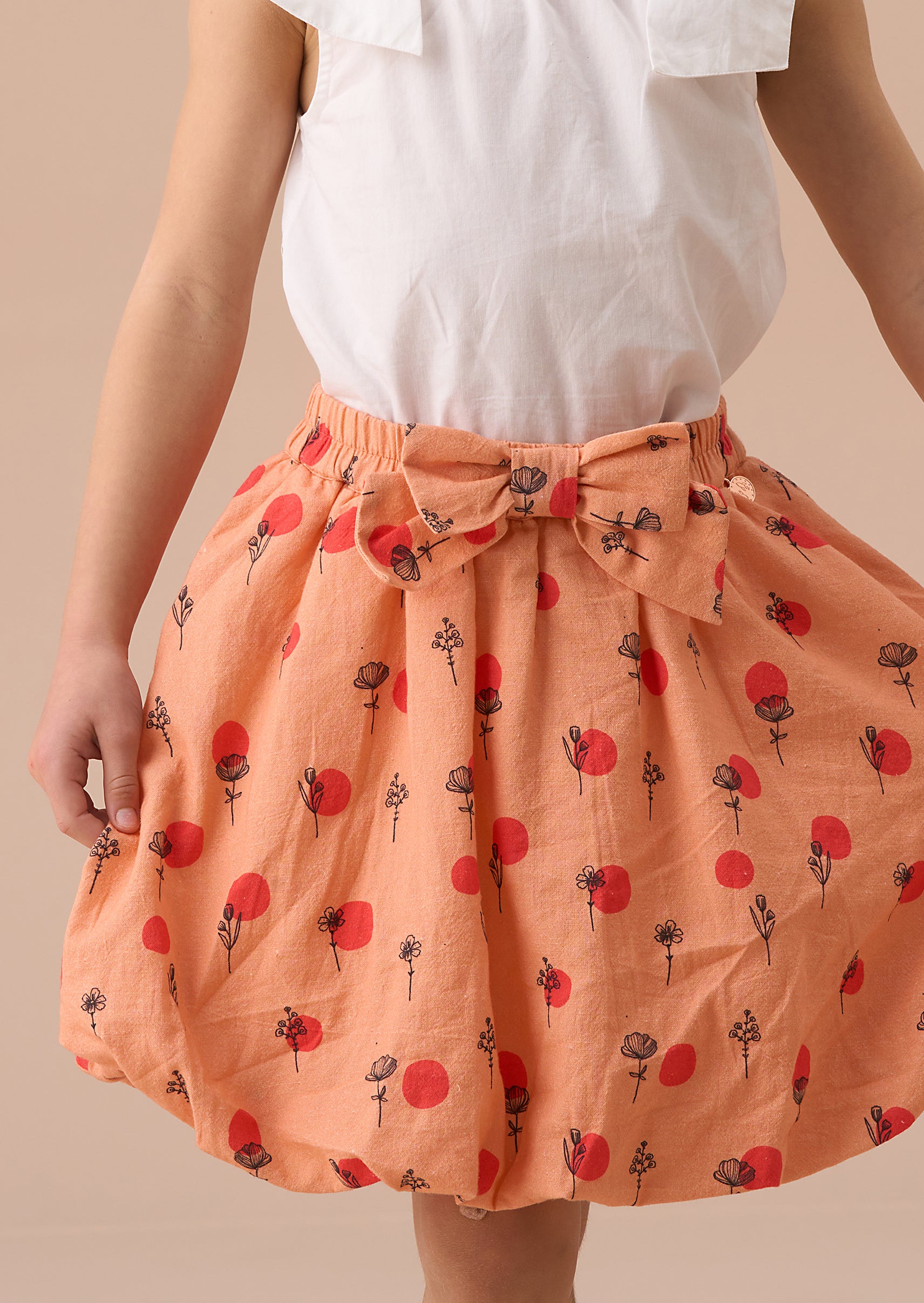 Annie Coral Bubble Hem Skirt