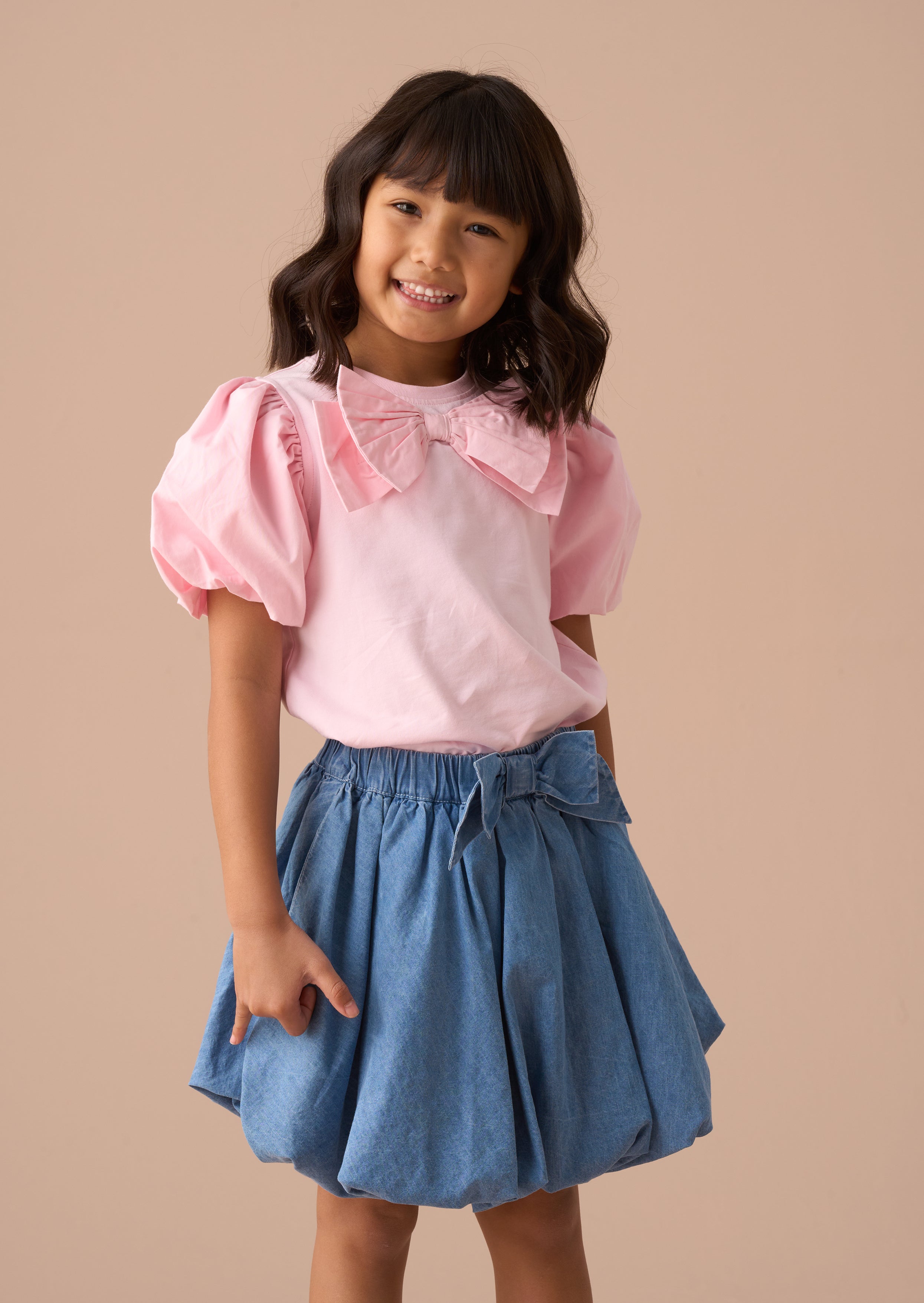 Annie Blue Bubble Hem Denim Skirt