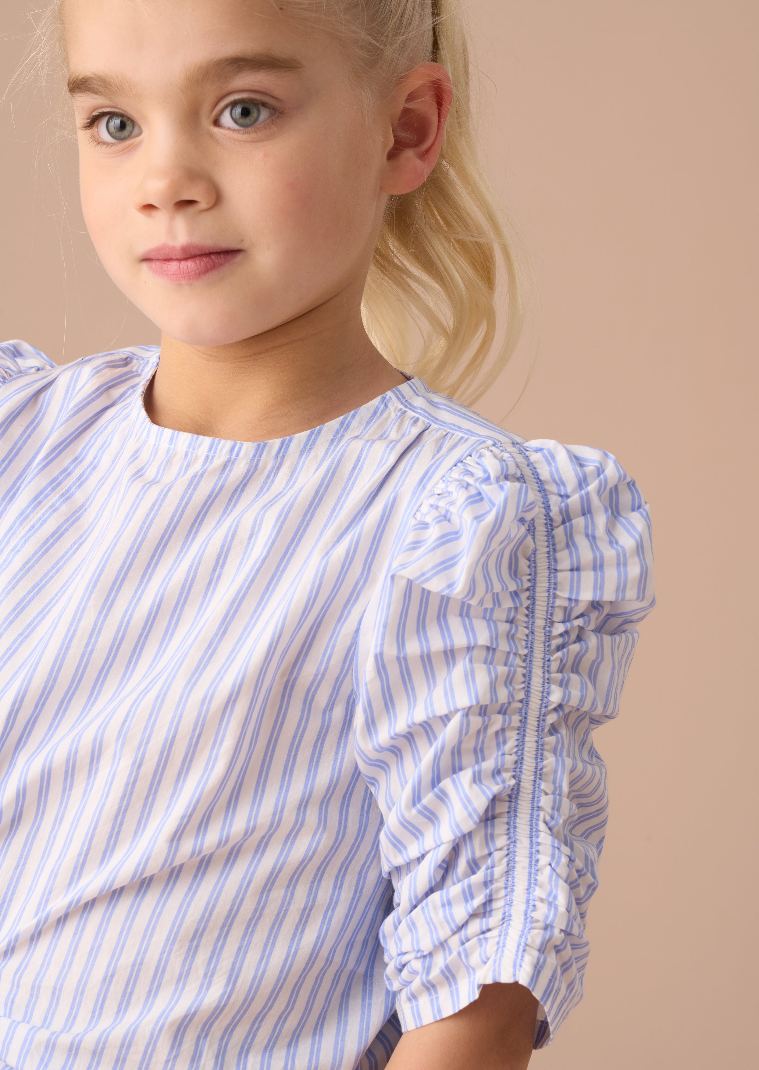 Lara Blue Stripe Tie Front Blouse