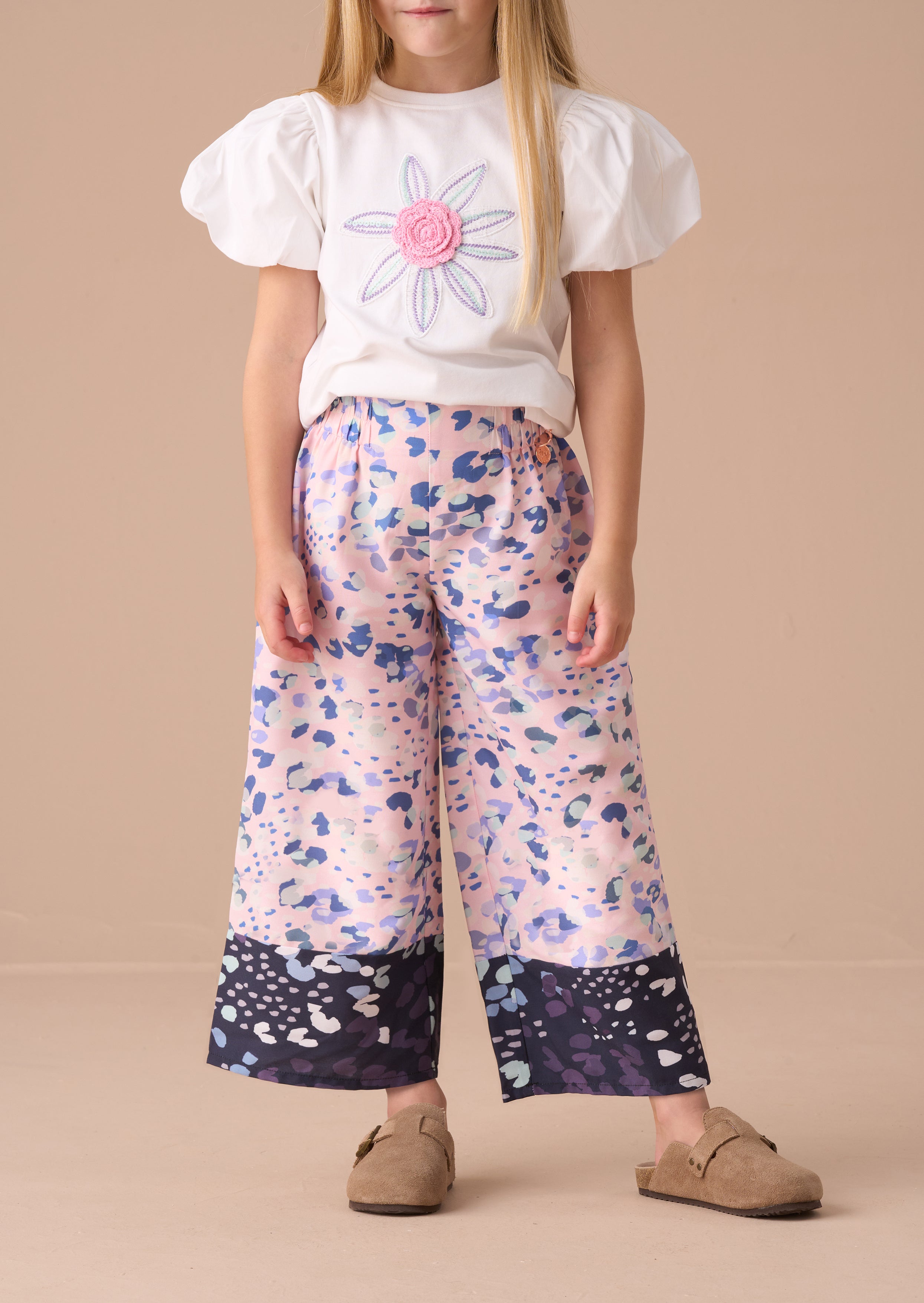 Patti Pink Border Print Trousers