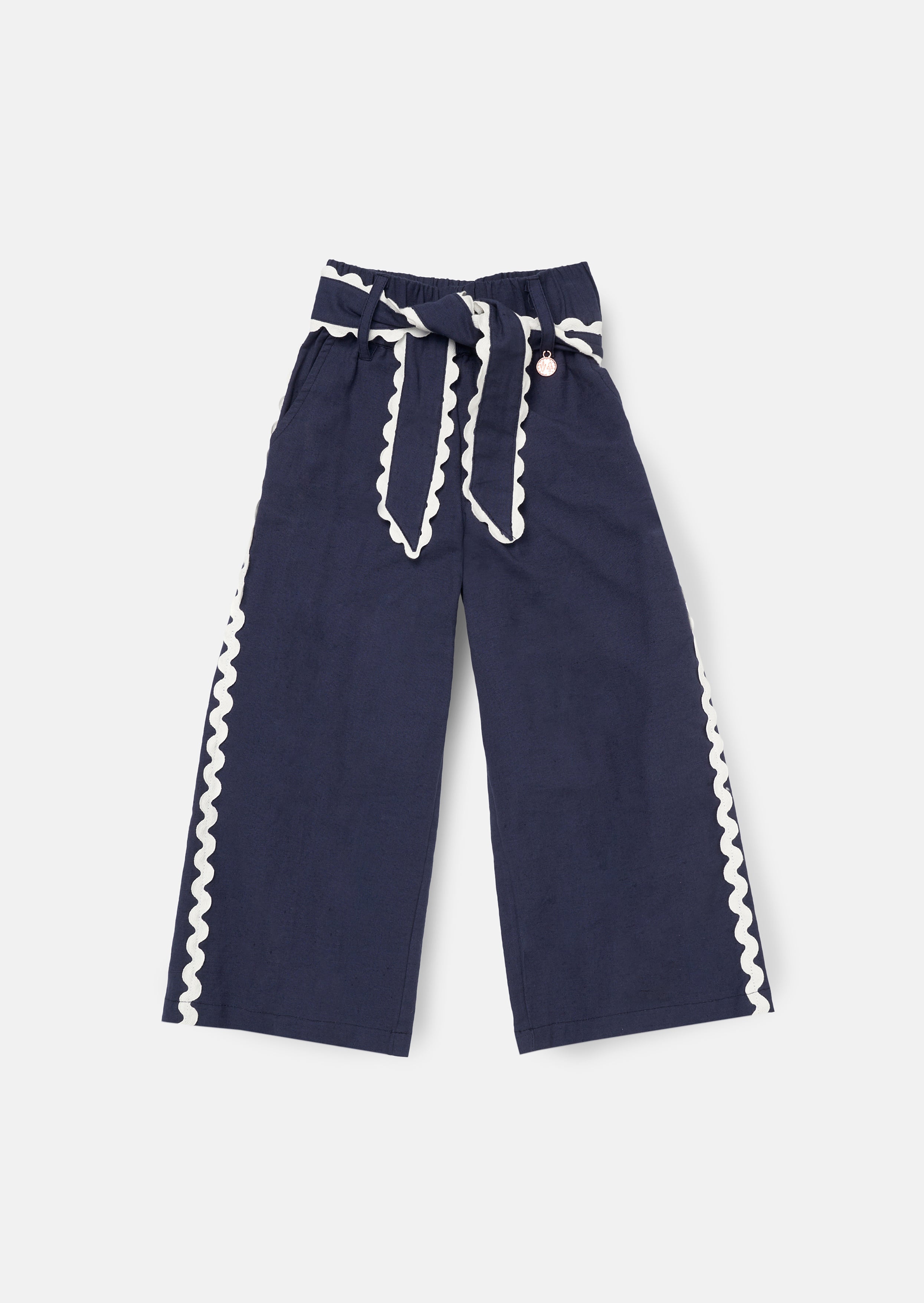 Erica Navy Linen Blend Trousers