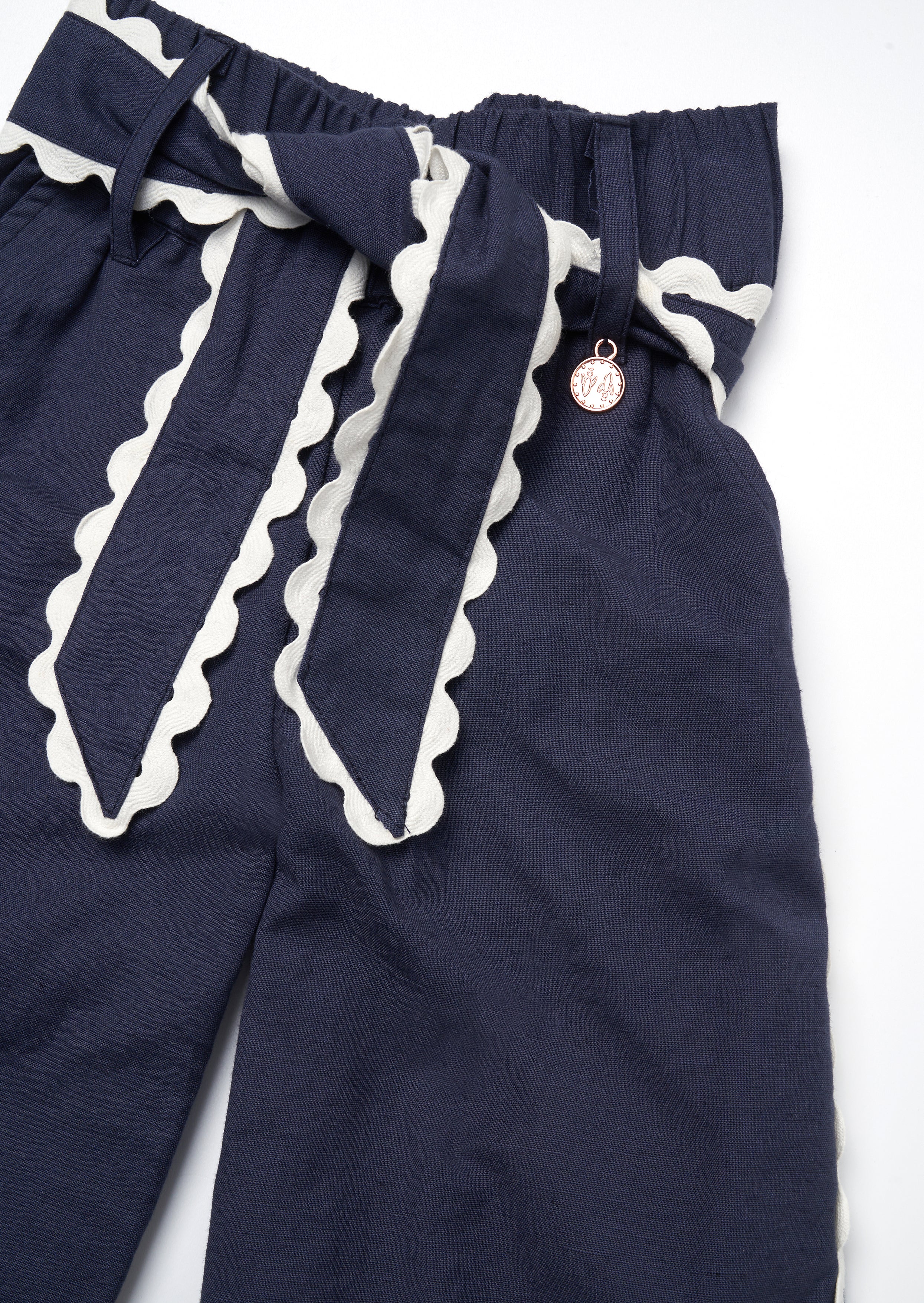 Erica Navy Linen Blend Trousers