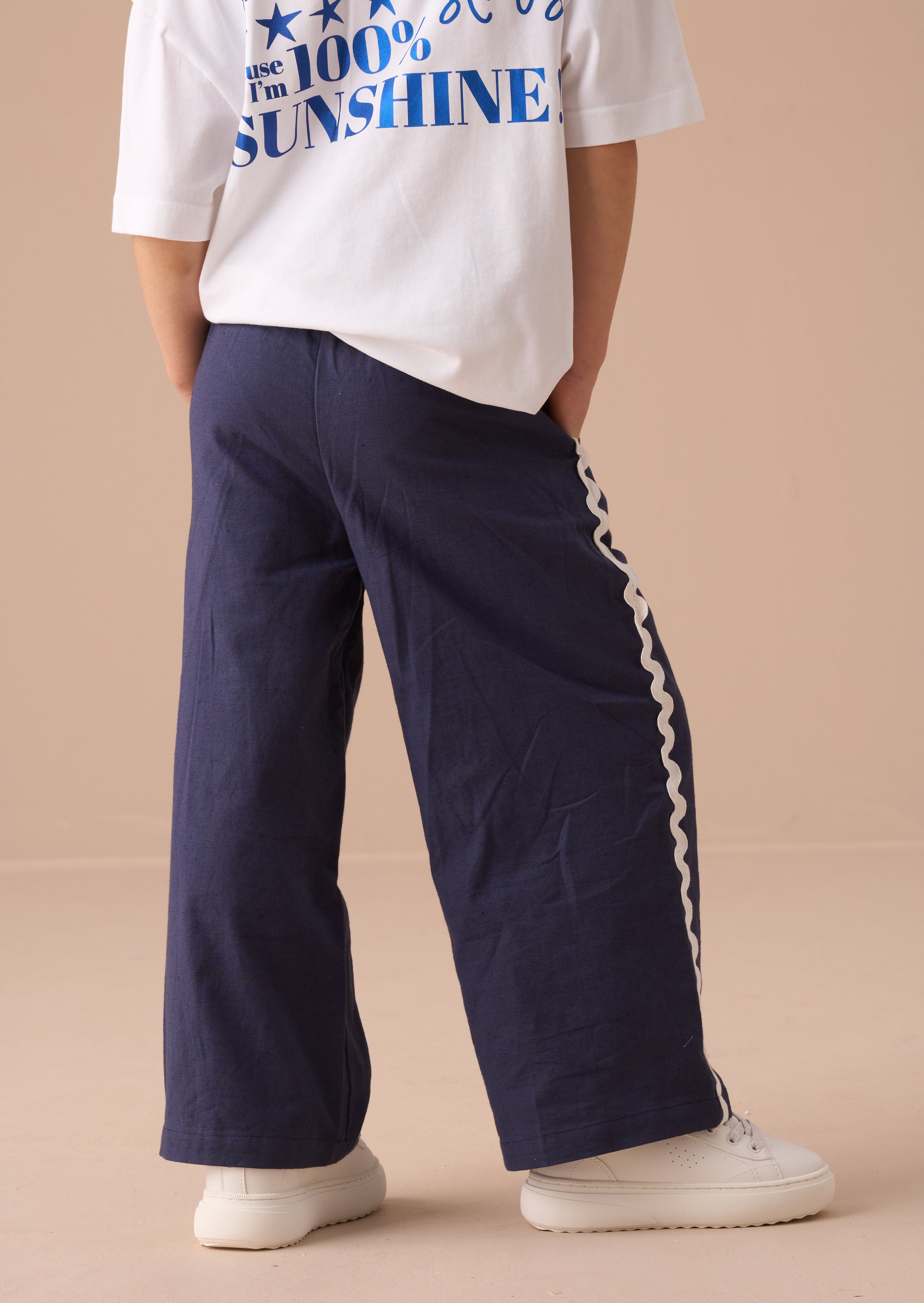 Erica Navy Linen Blend Trousers