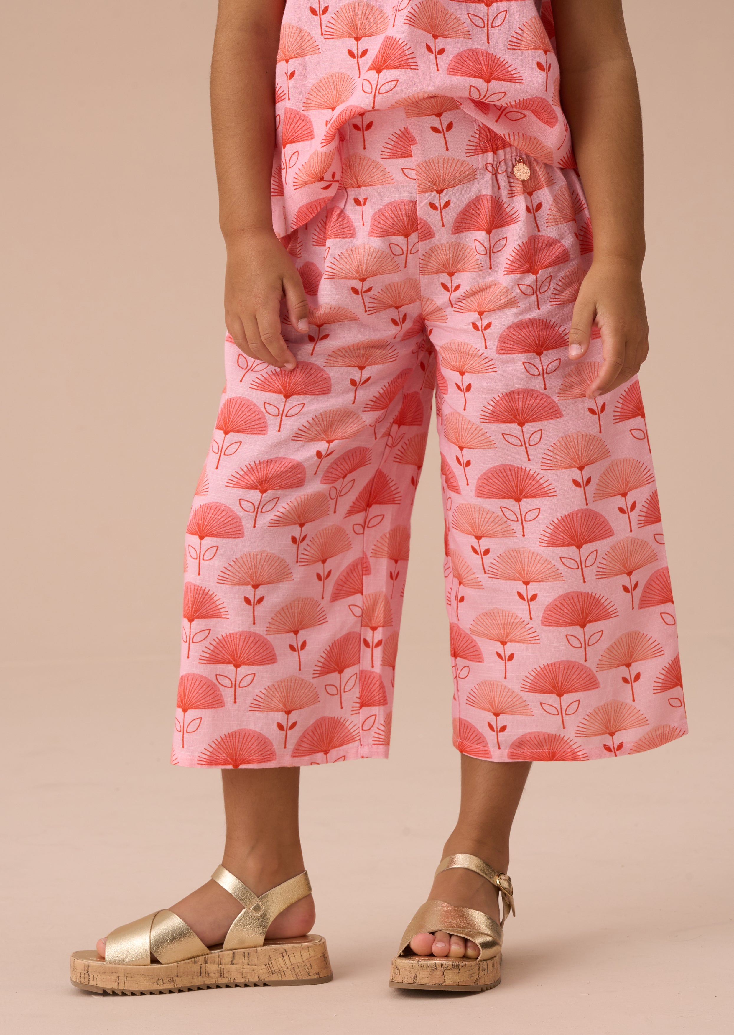 Carman Pink Fan Floral Trousers