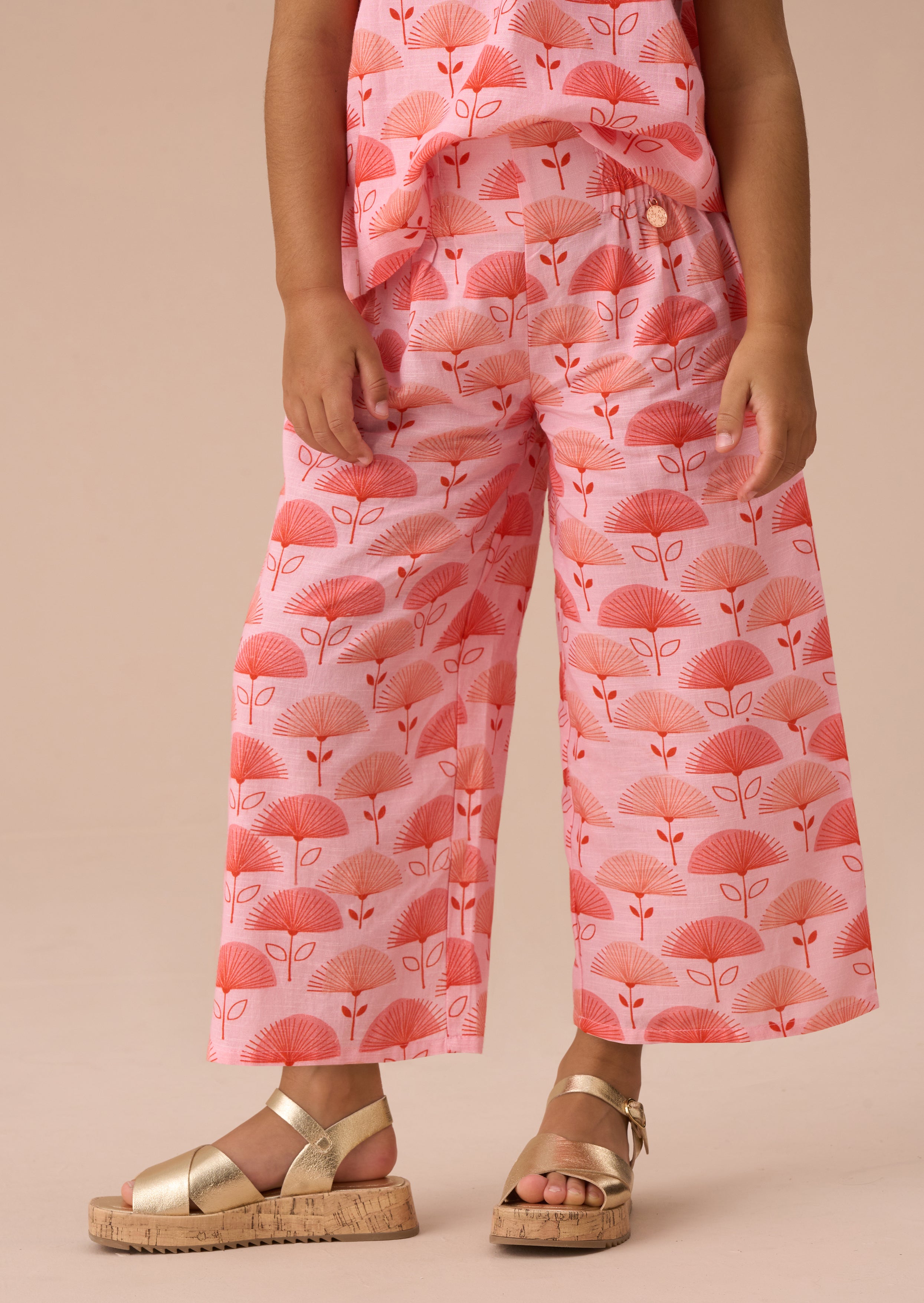 Carman Pink Fan Floral Trousers