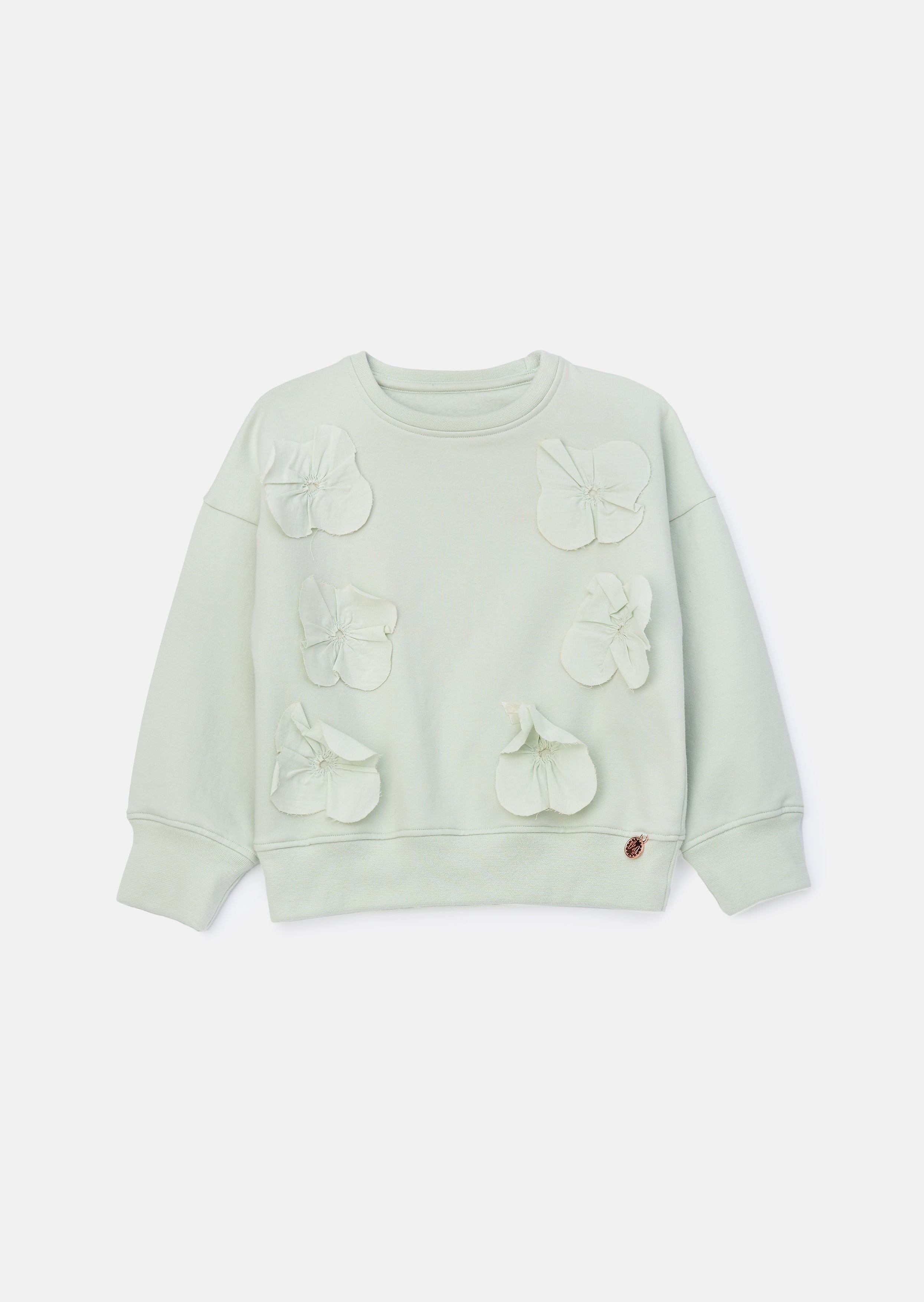 Bloom Mint Cotton Flower Applique Jumper