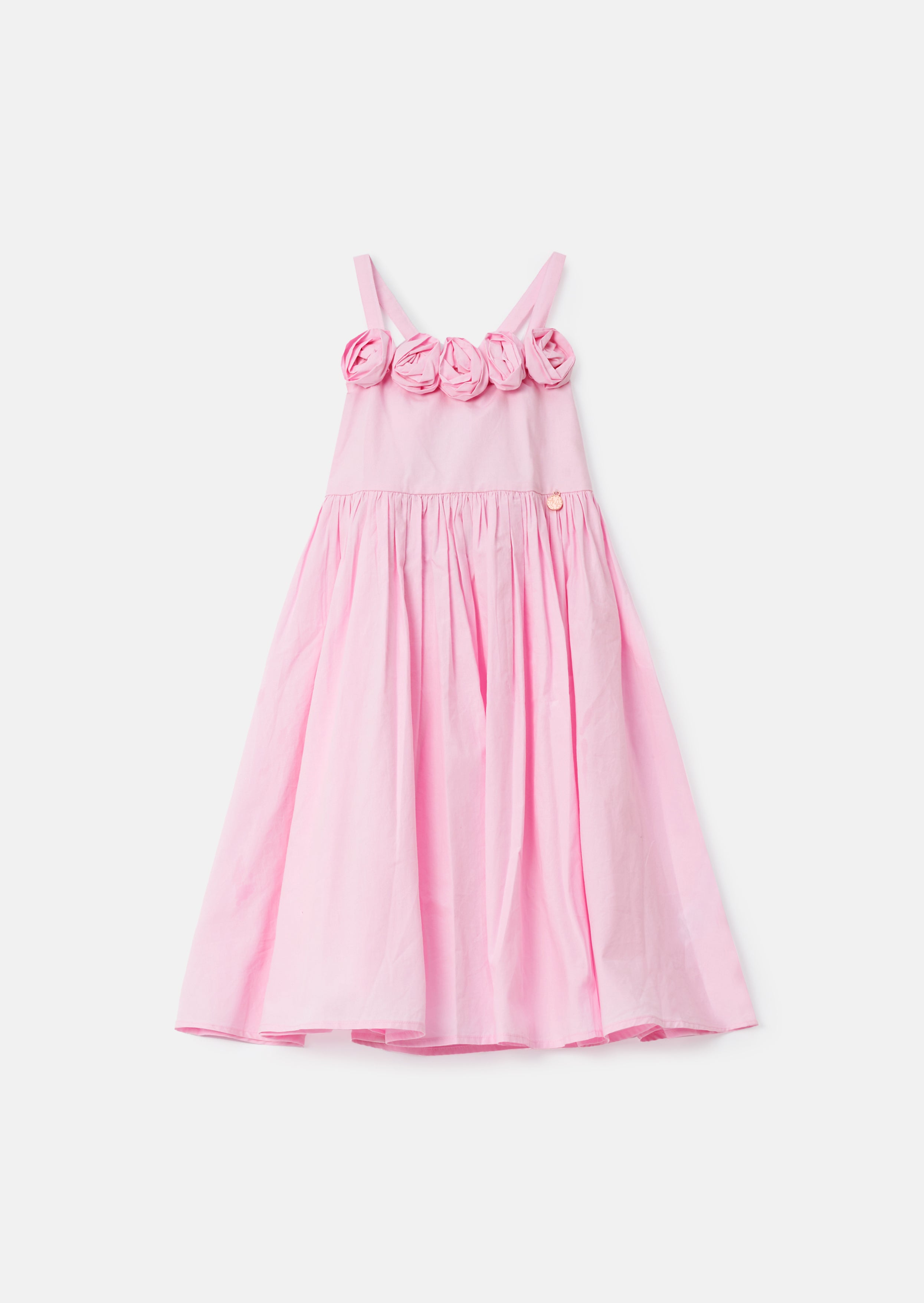 Allegra Pink Corsage Shirred Dress