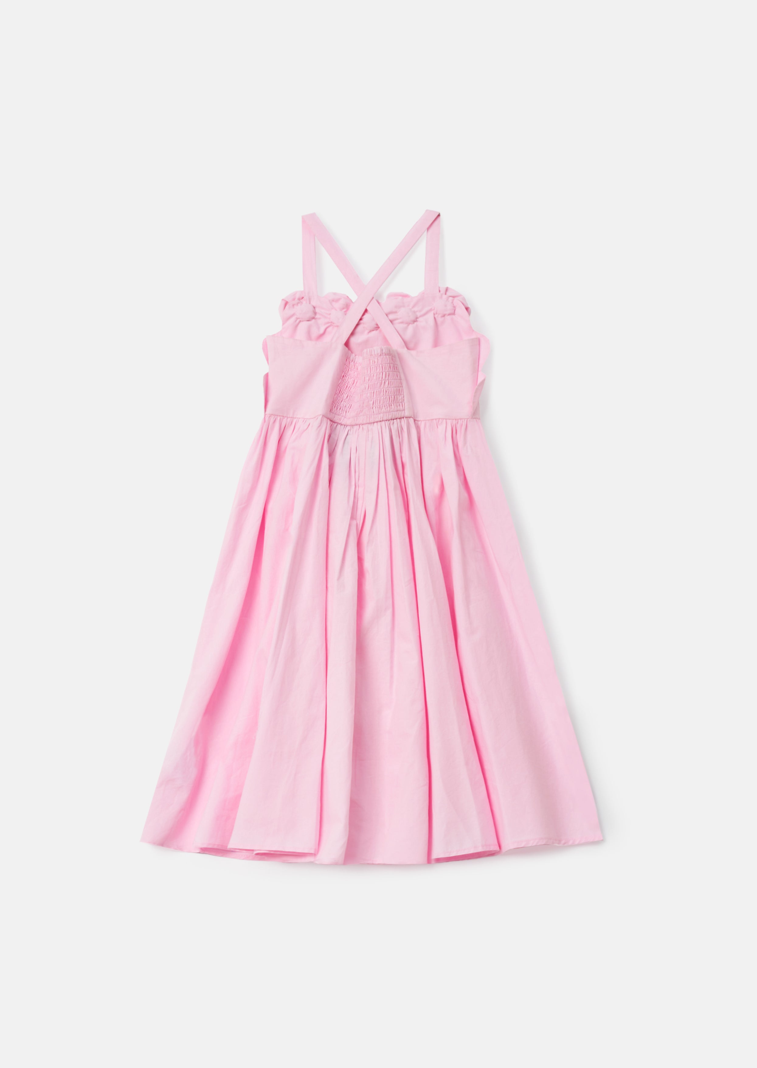 Allegra Pink Corsage Shirred Dress