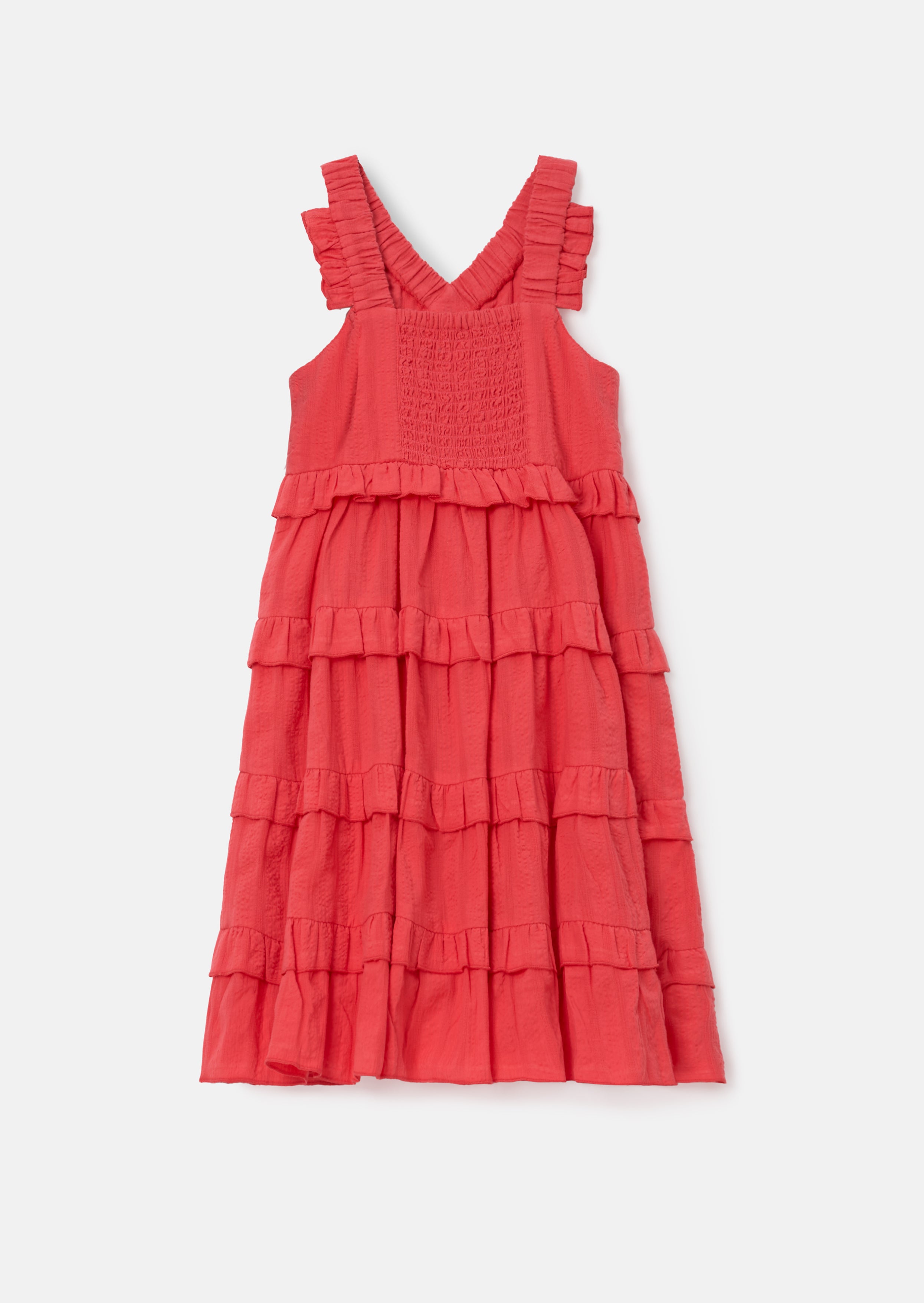 Marie Coral Tiered Frill Dress