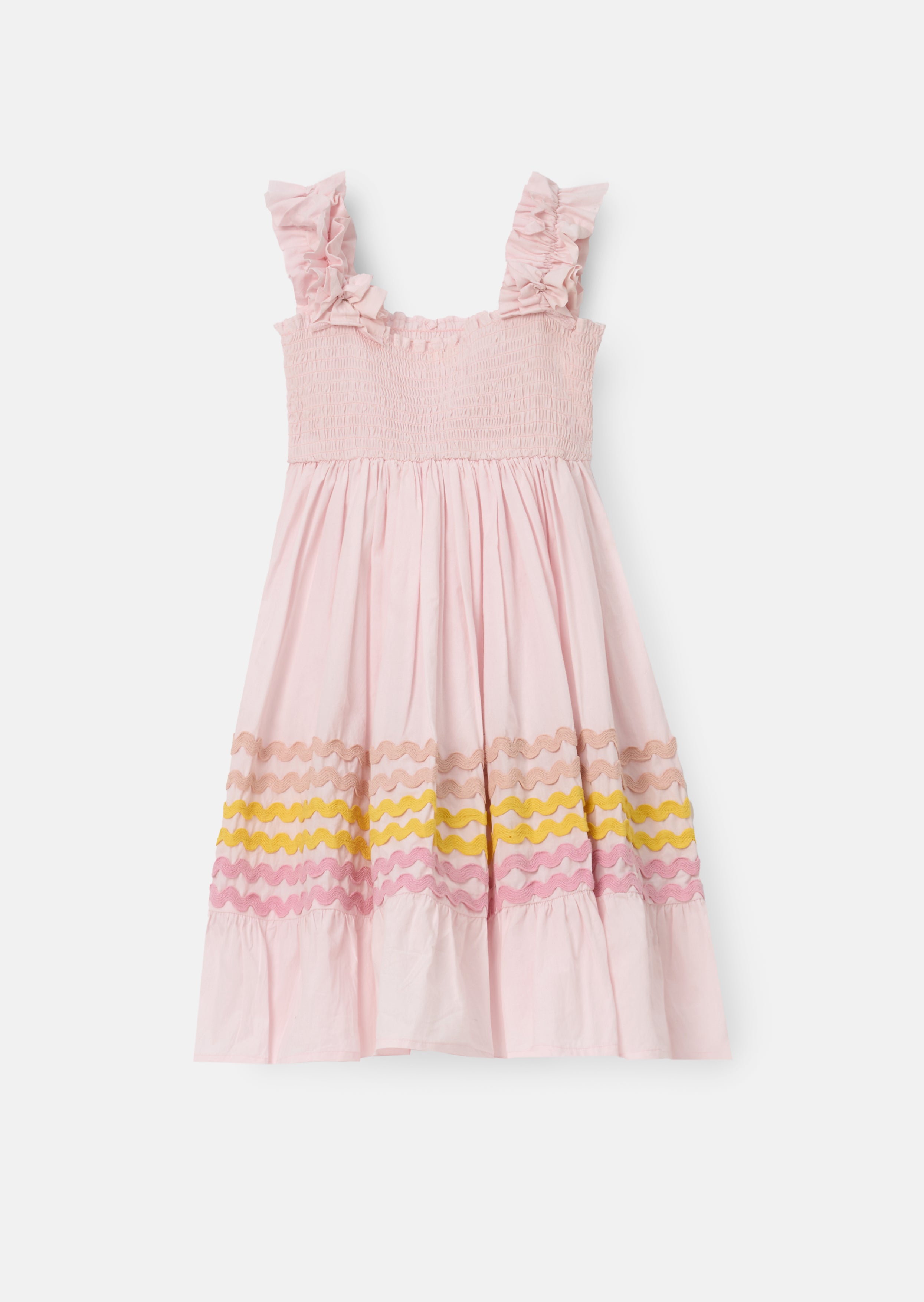 Monique Pink Ric Rac Midi Dress