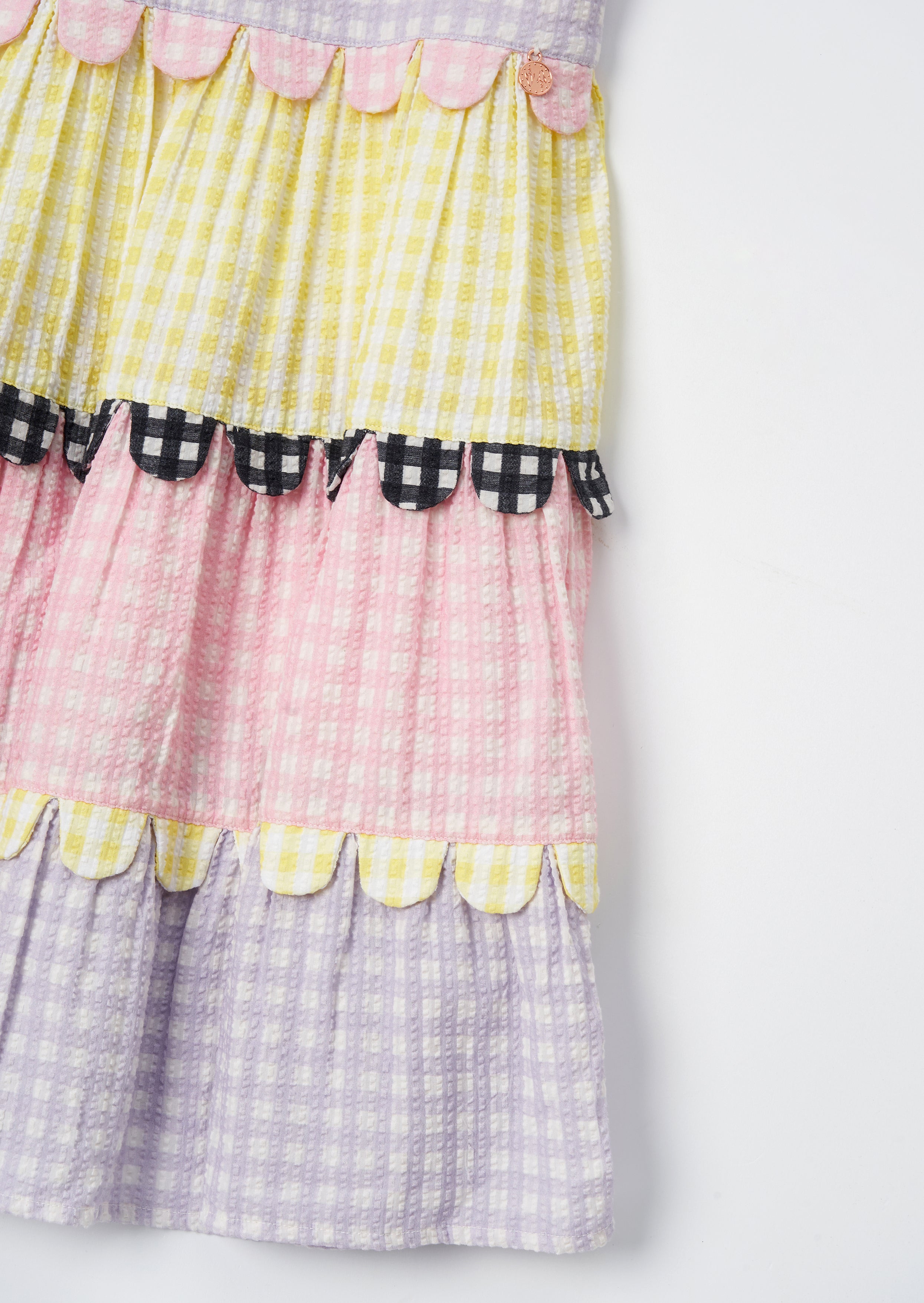 Bianka Multi Mixed Check Tiered Sundress