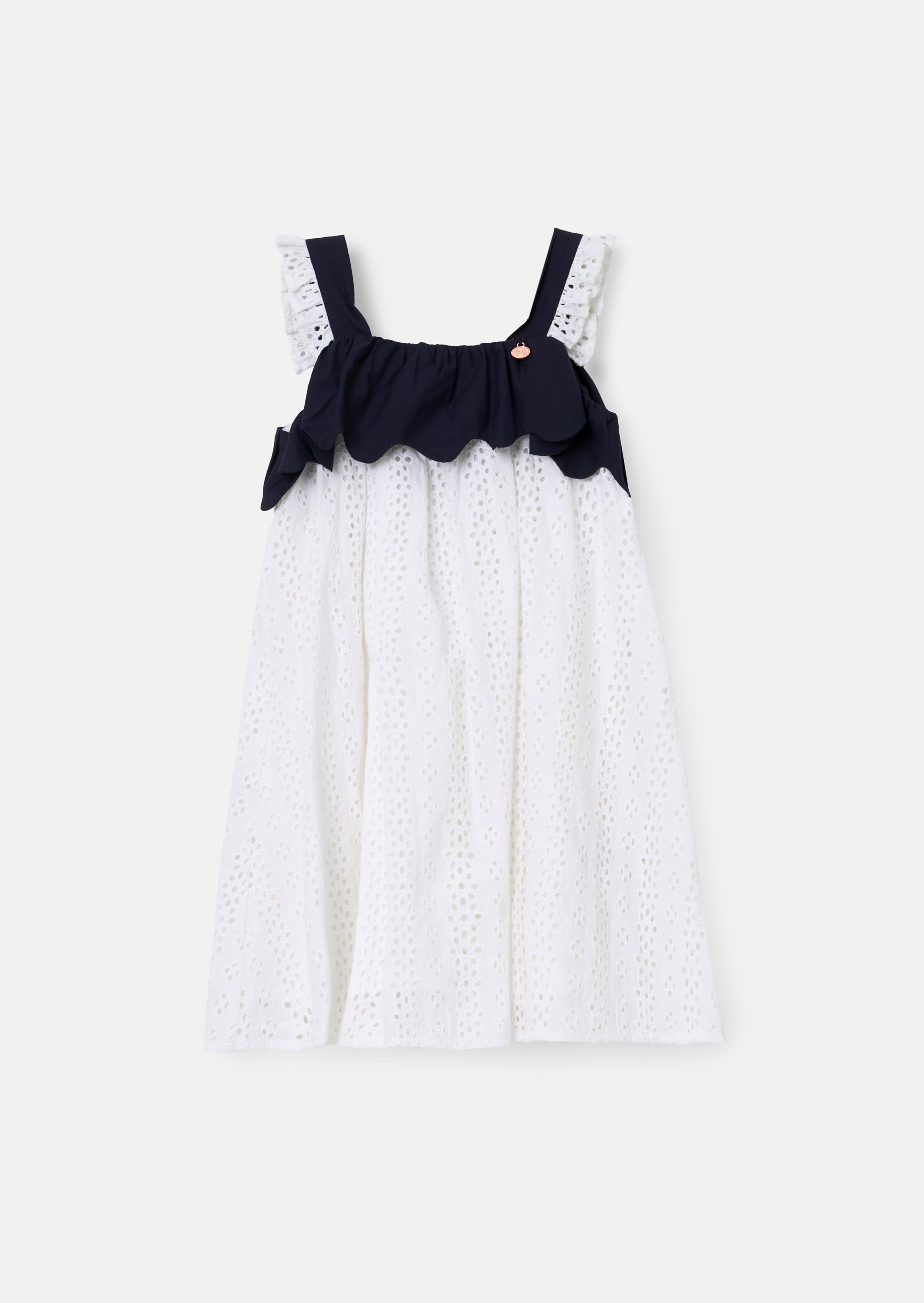 Arielle White Broderie Panel Dress