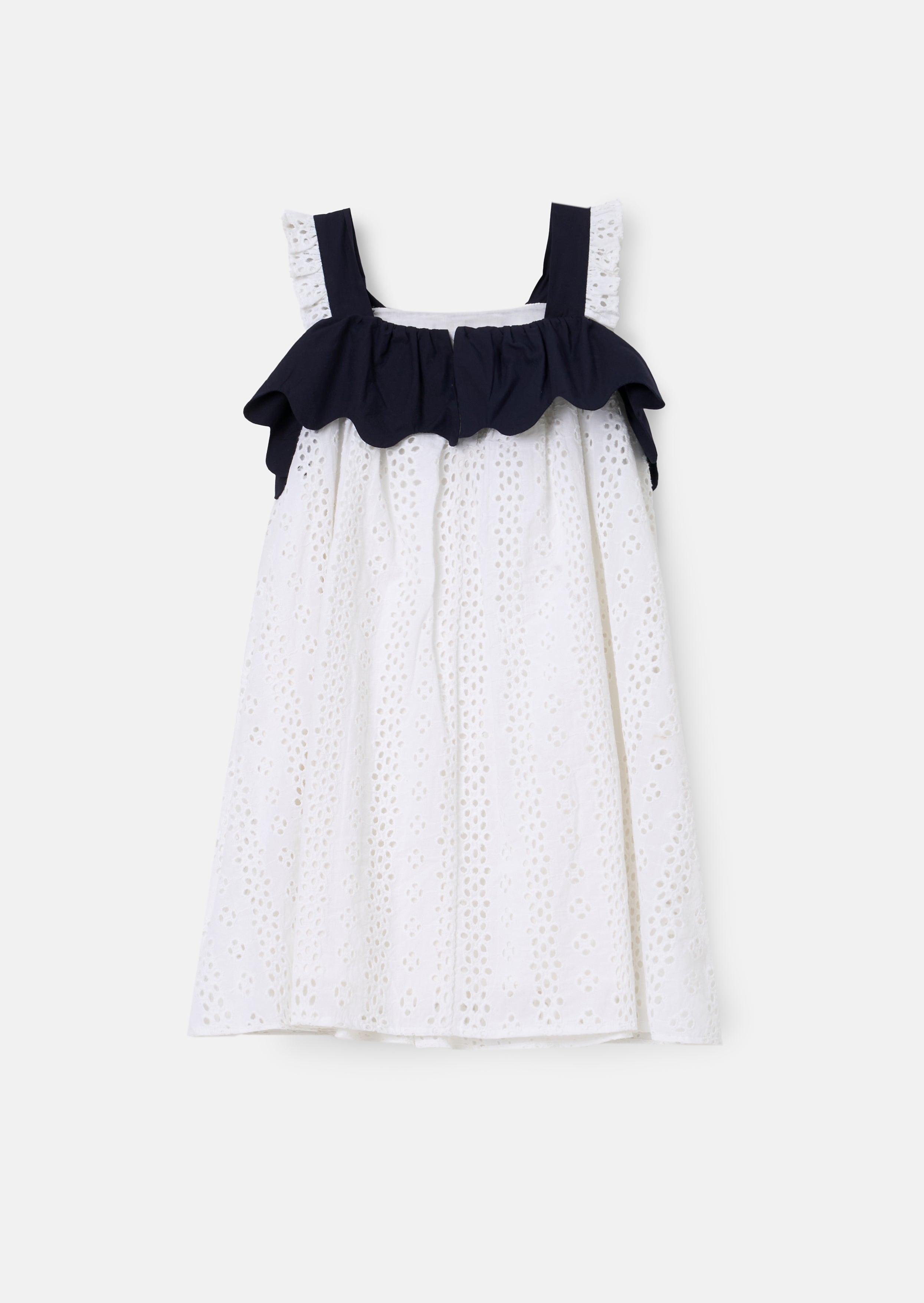 Arielle White Broderie Panel Dress