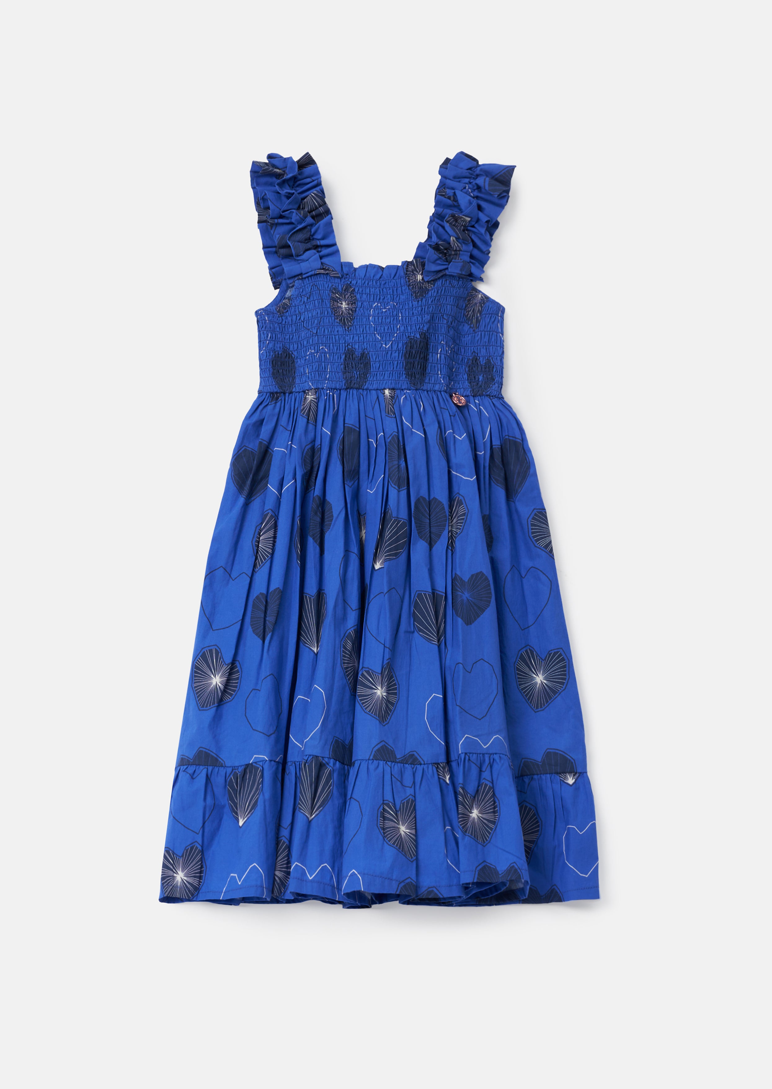 Monique Blue Tiered Print Dress