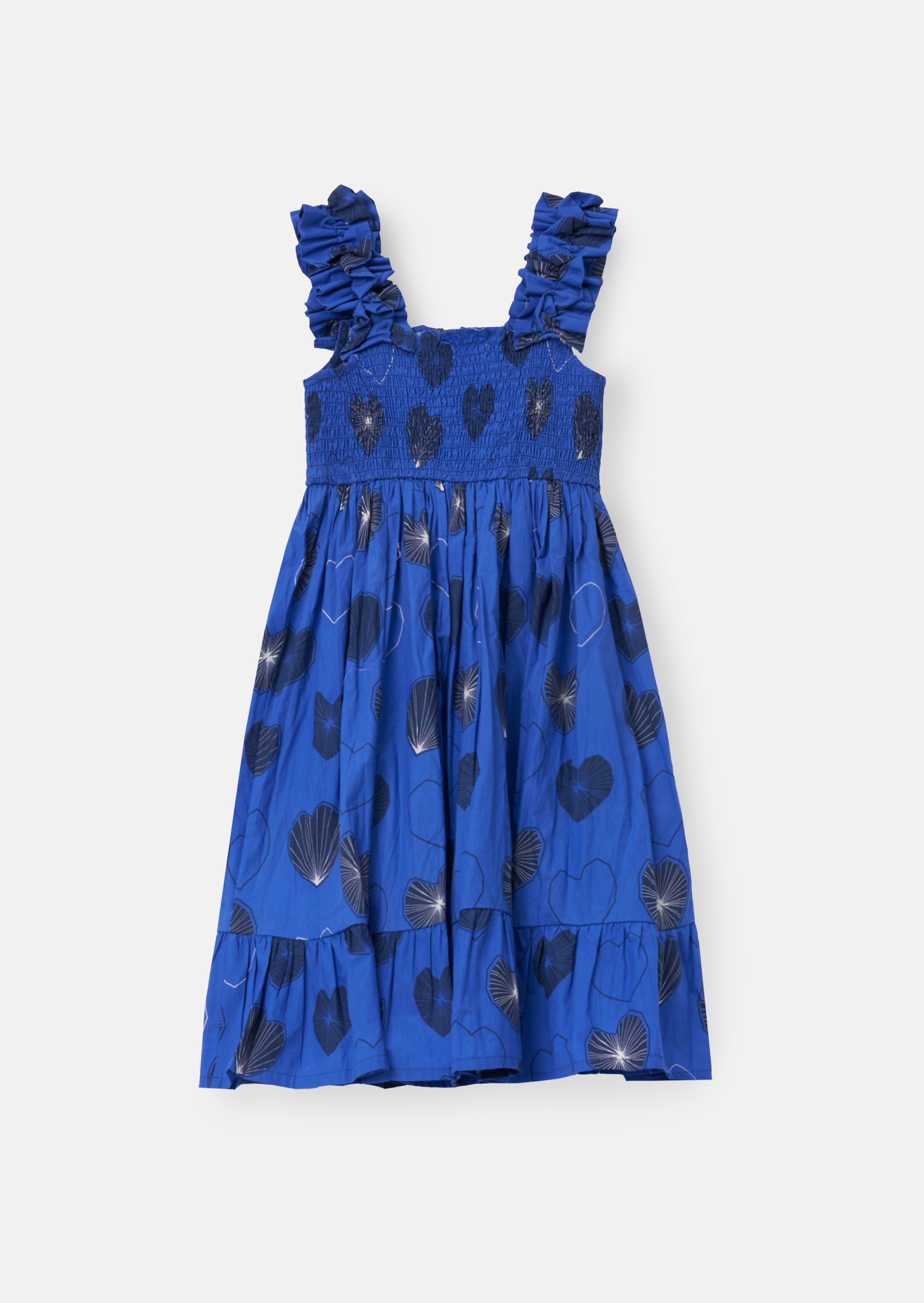 Monique Blue Tiered Print Dress