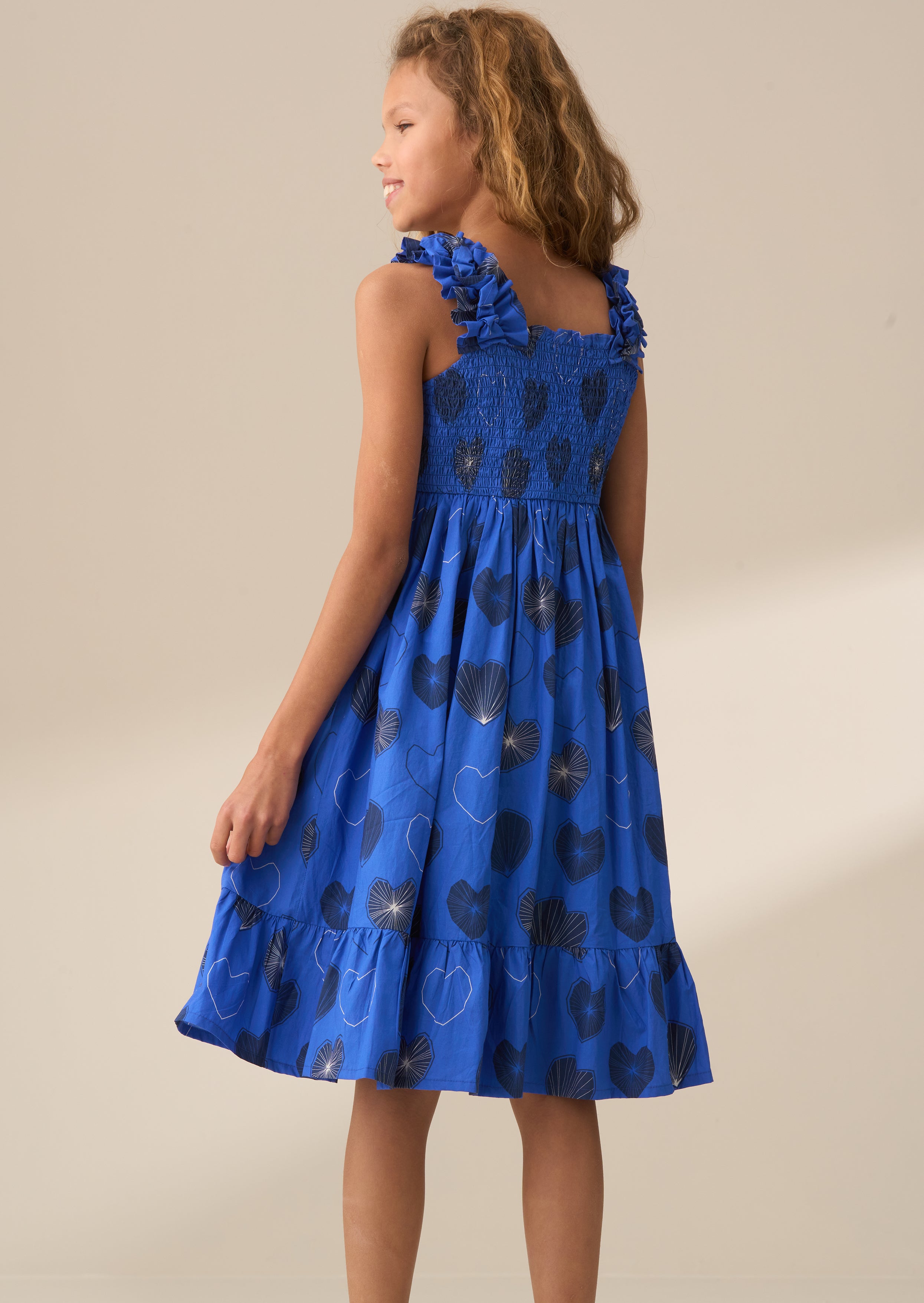 Monique Blue Tiered Print Dress