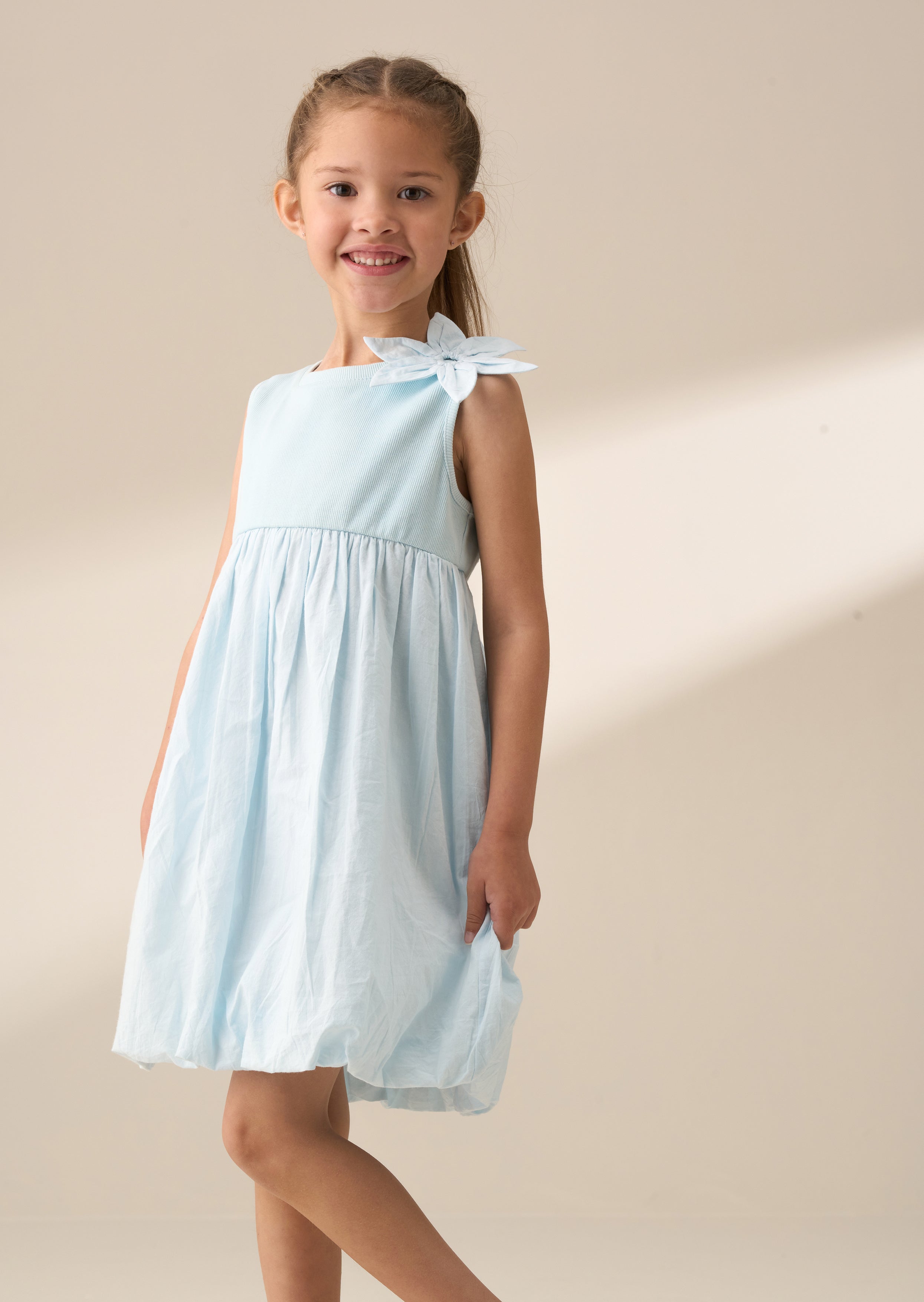 Jenny Blue Puffball Corsage Dress