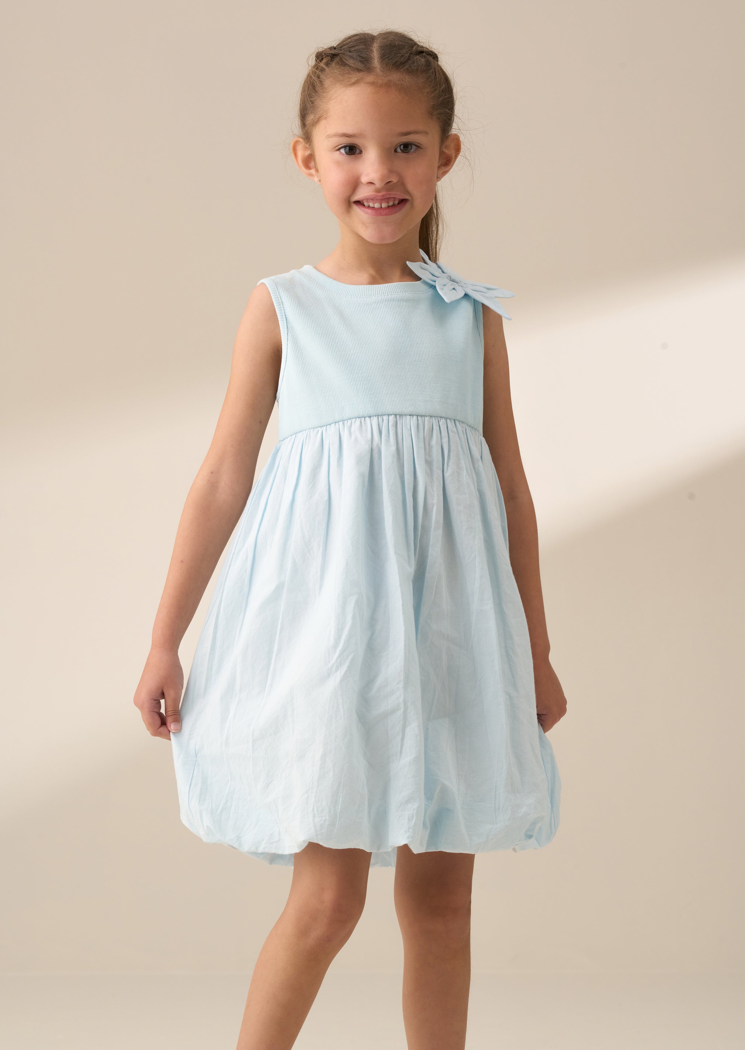 Jenny Blue Puffball Corsage Dress