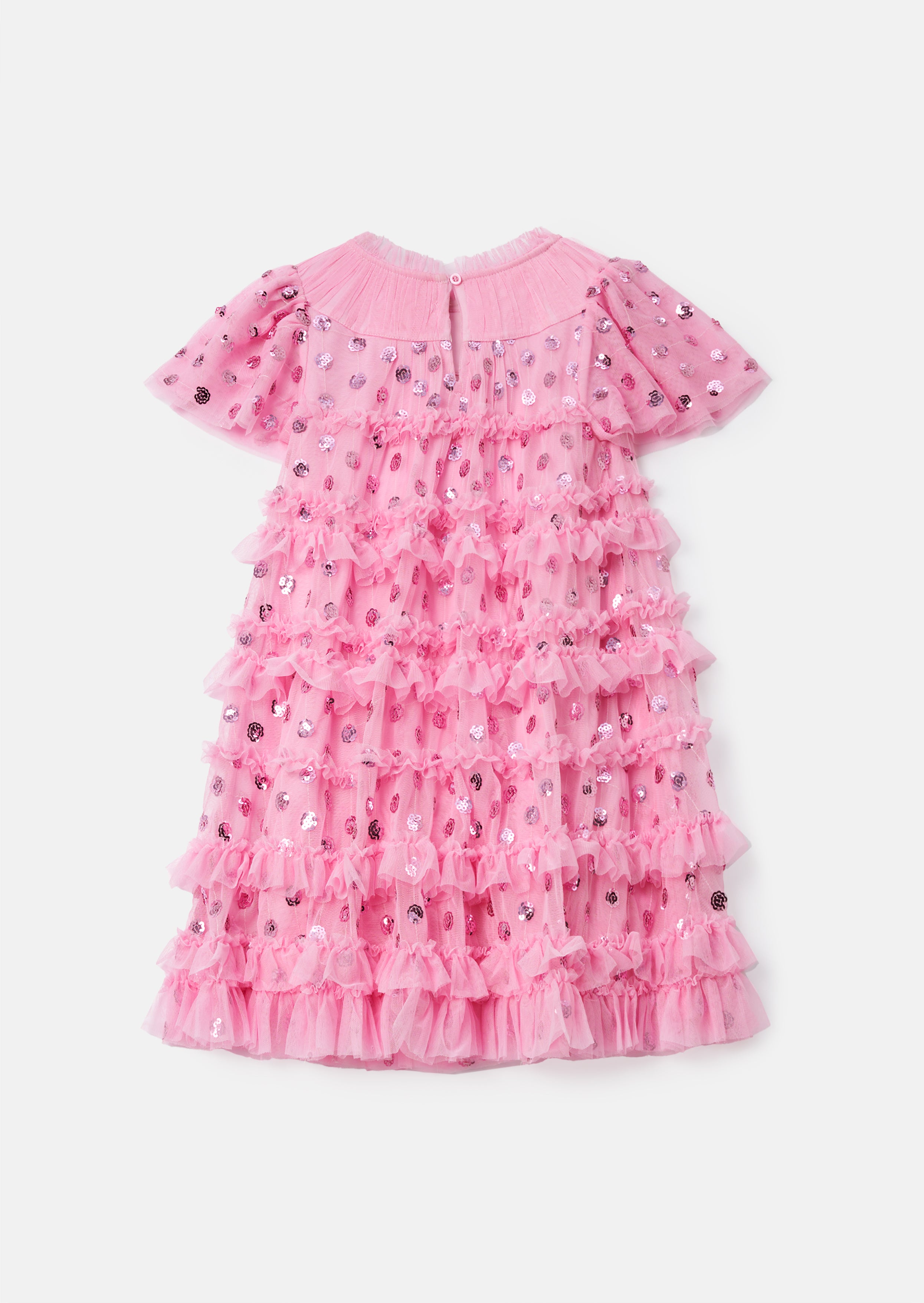 Bea Pink Mesh Frill Dress