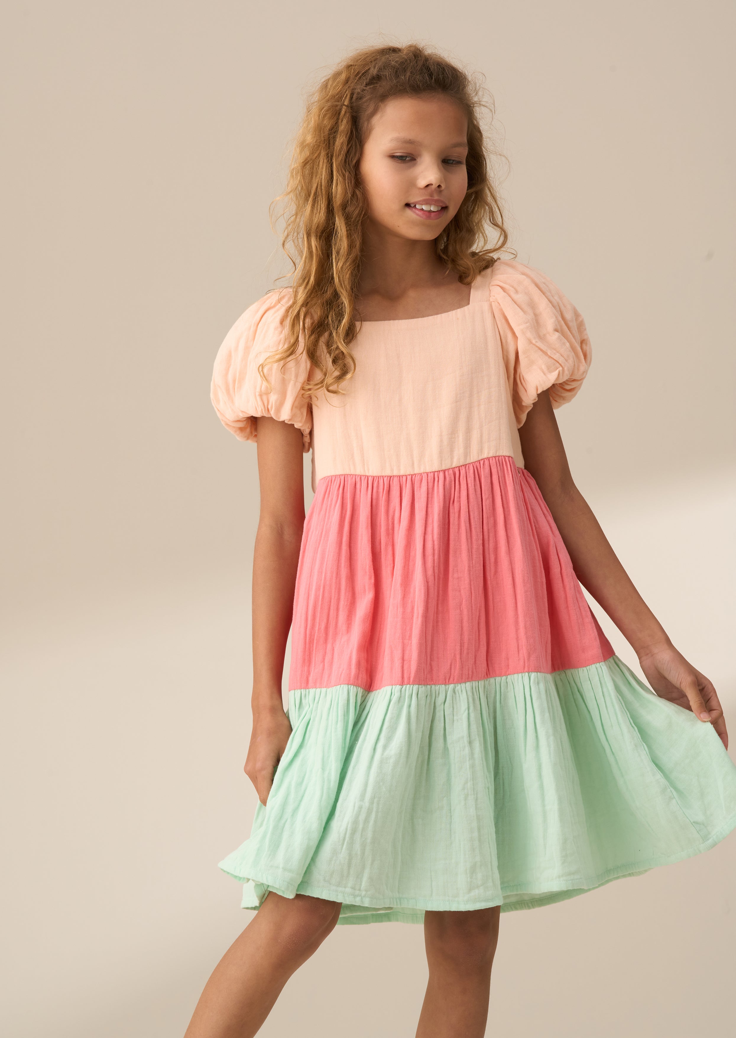 Casey Multi Tiered Colourblock Dress