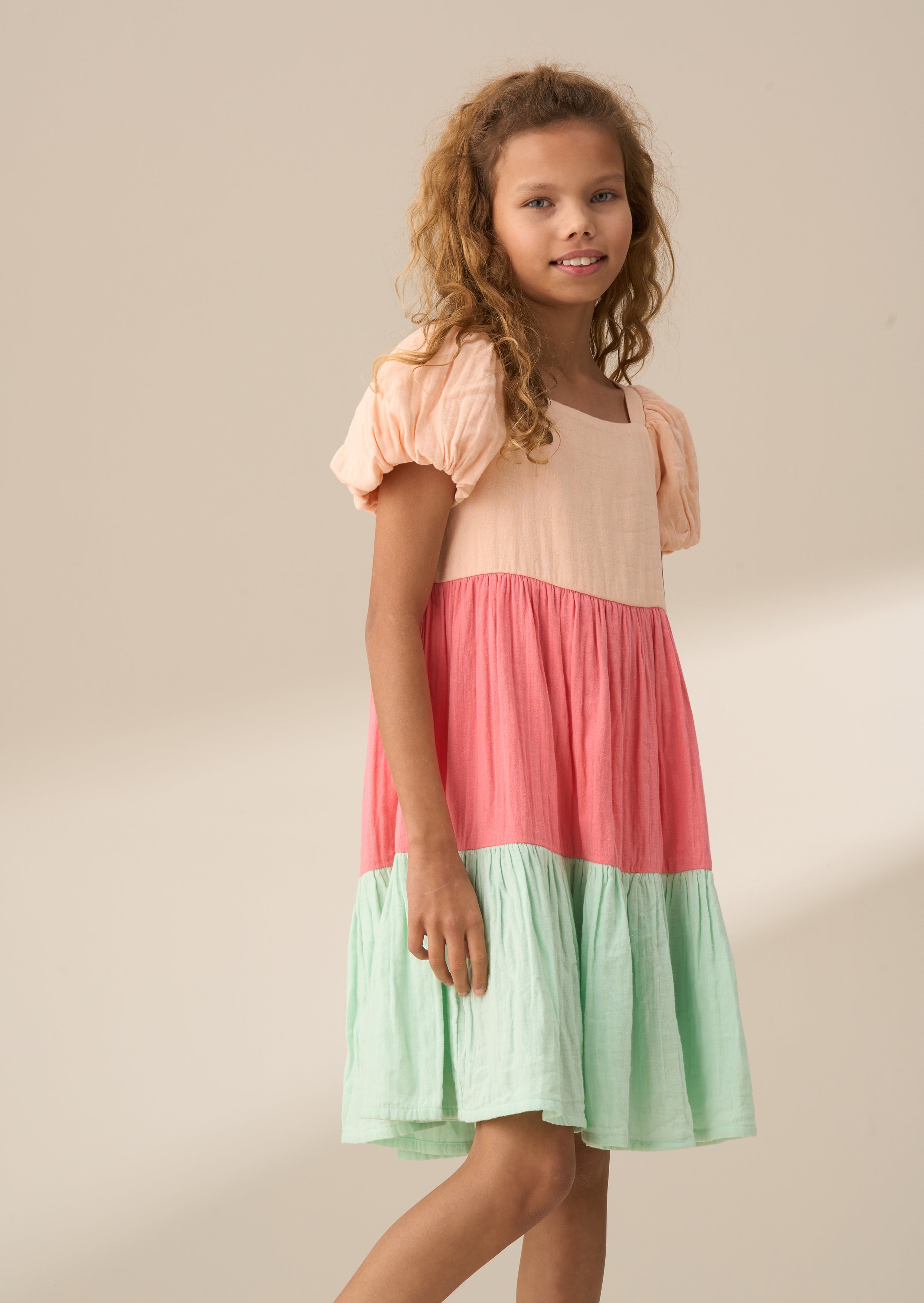 Casey Multi Tiered Colourblock Dress