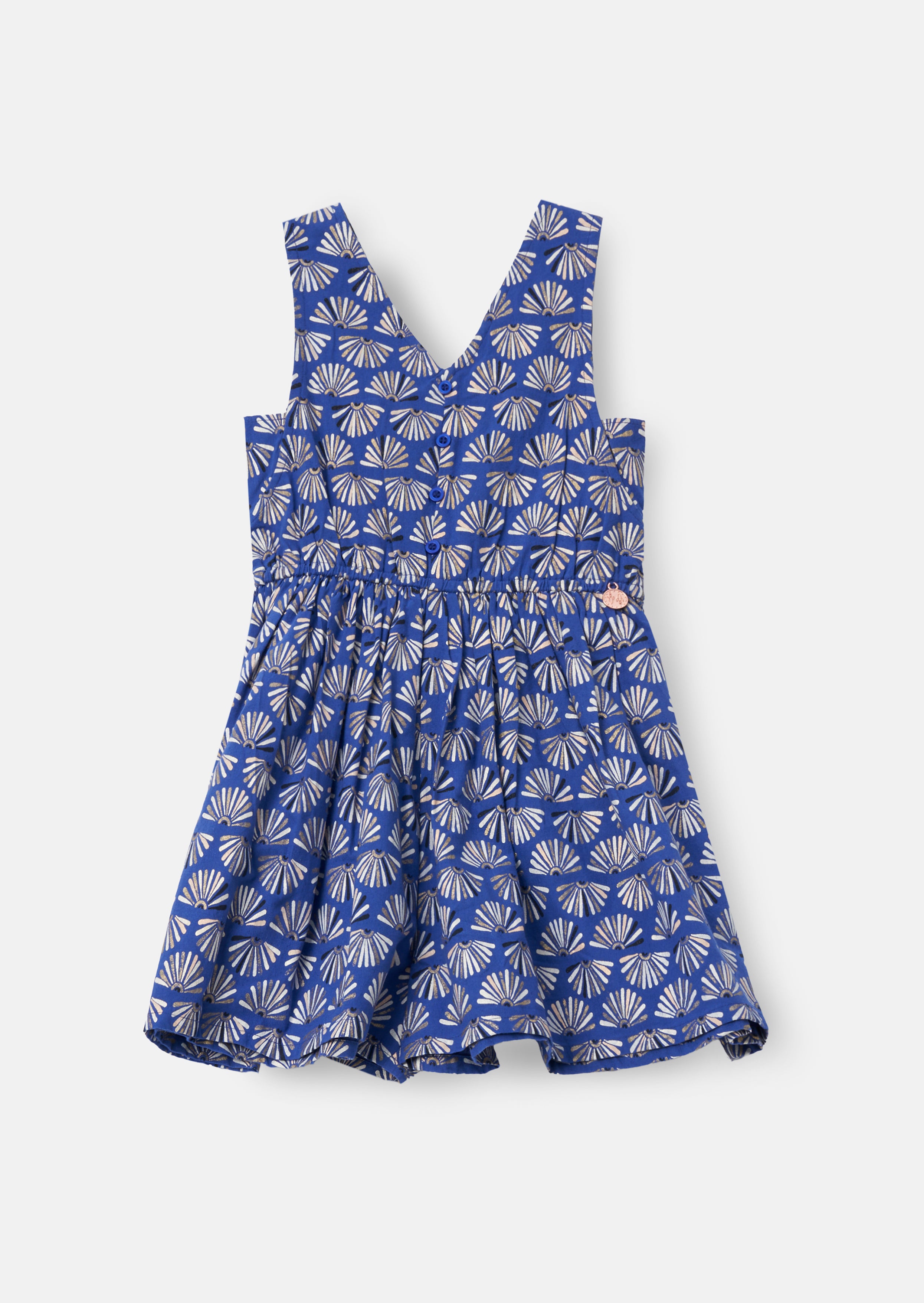 Lina Blue Printed Linen Playsuit