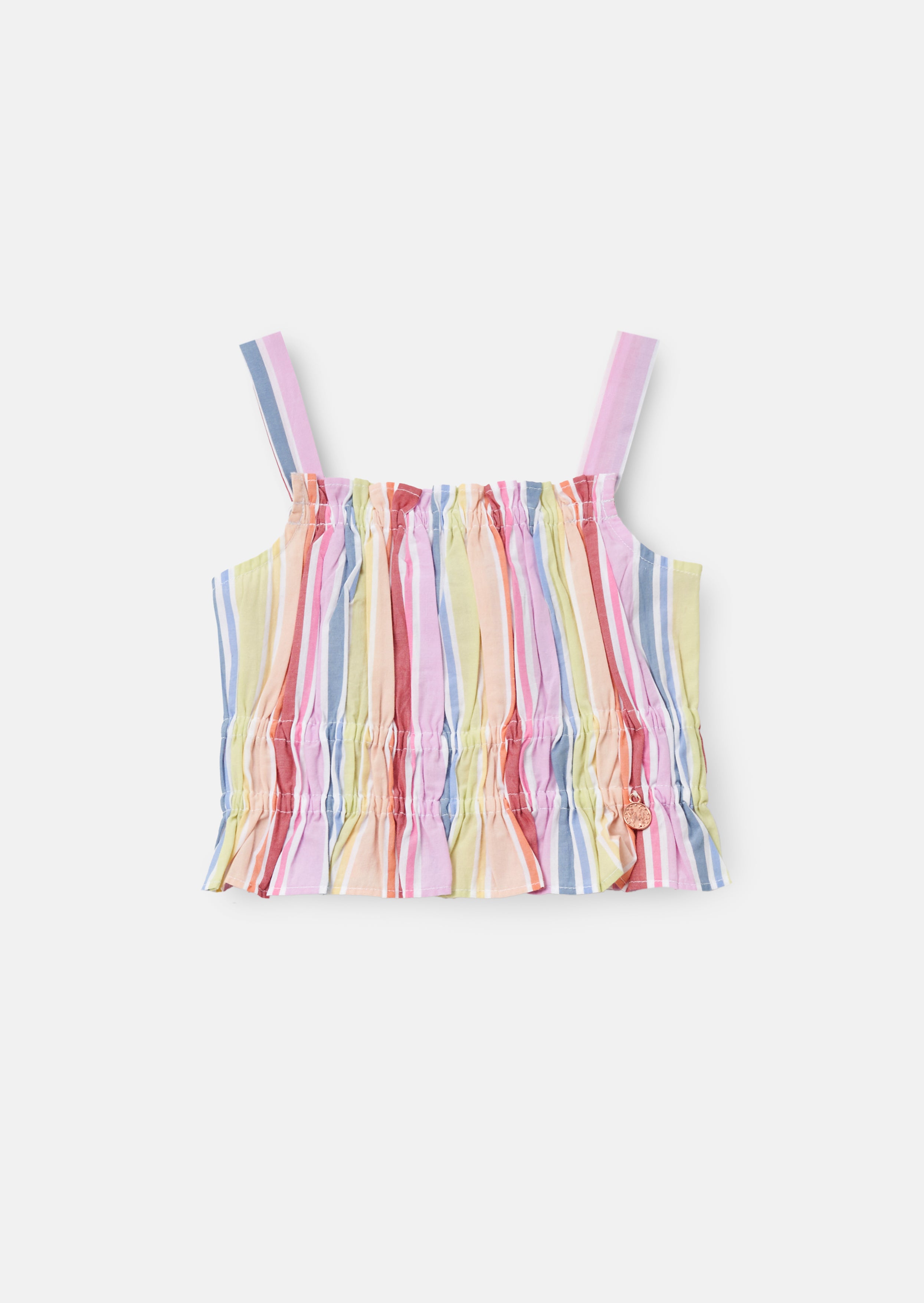 Faye Multi Stripe Shirred Top