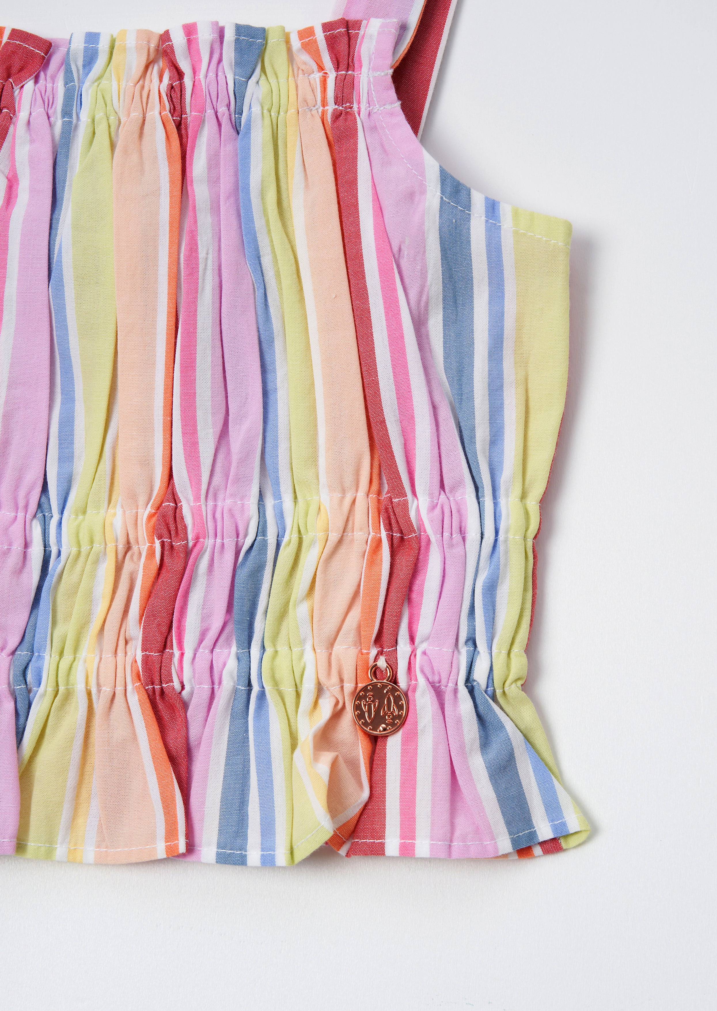 Faye Multi Stripe Shirred Top