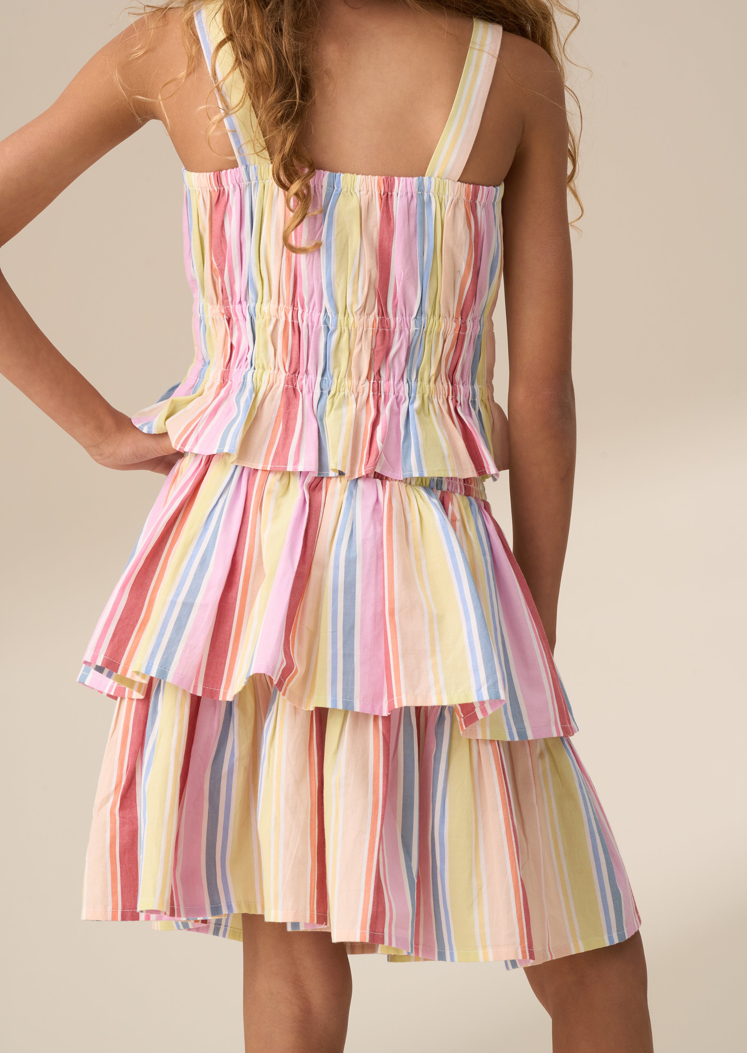 Faye Multi Stripe Tiered Skirt