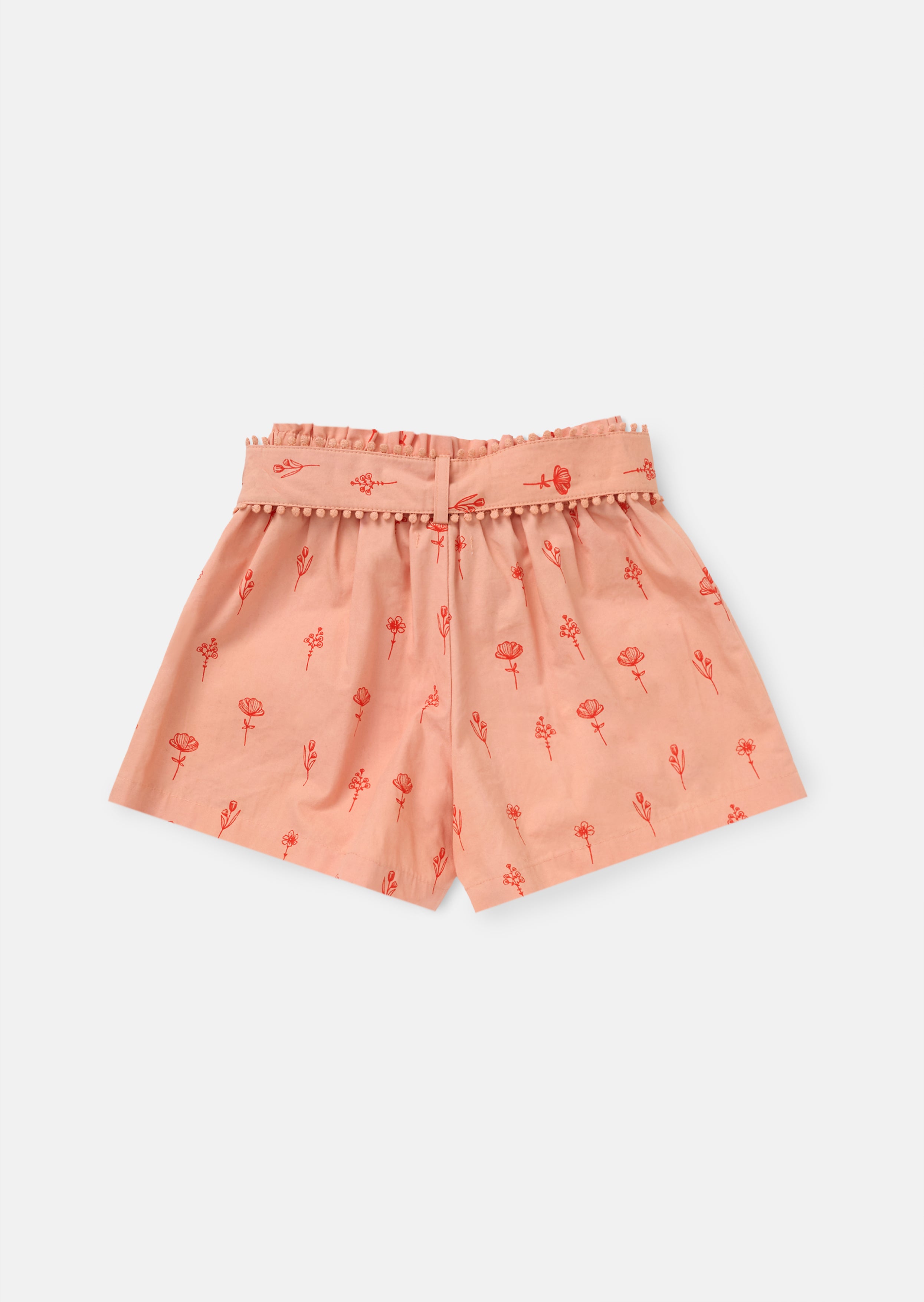 Raya Coral Printed Poplin Shorts