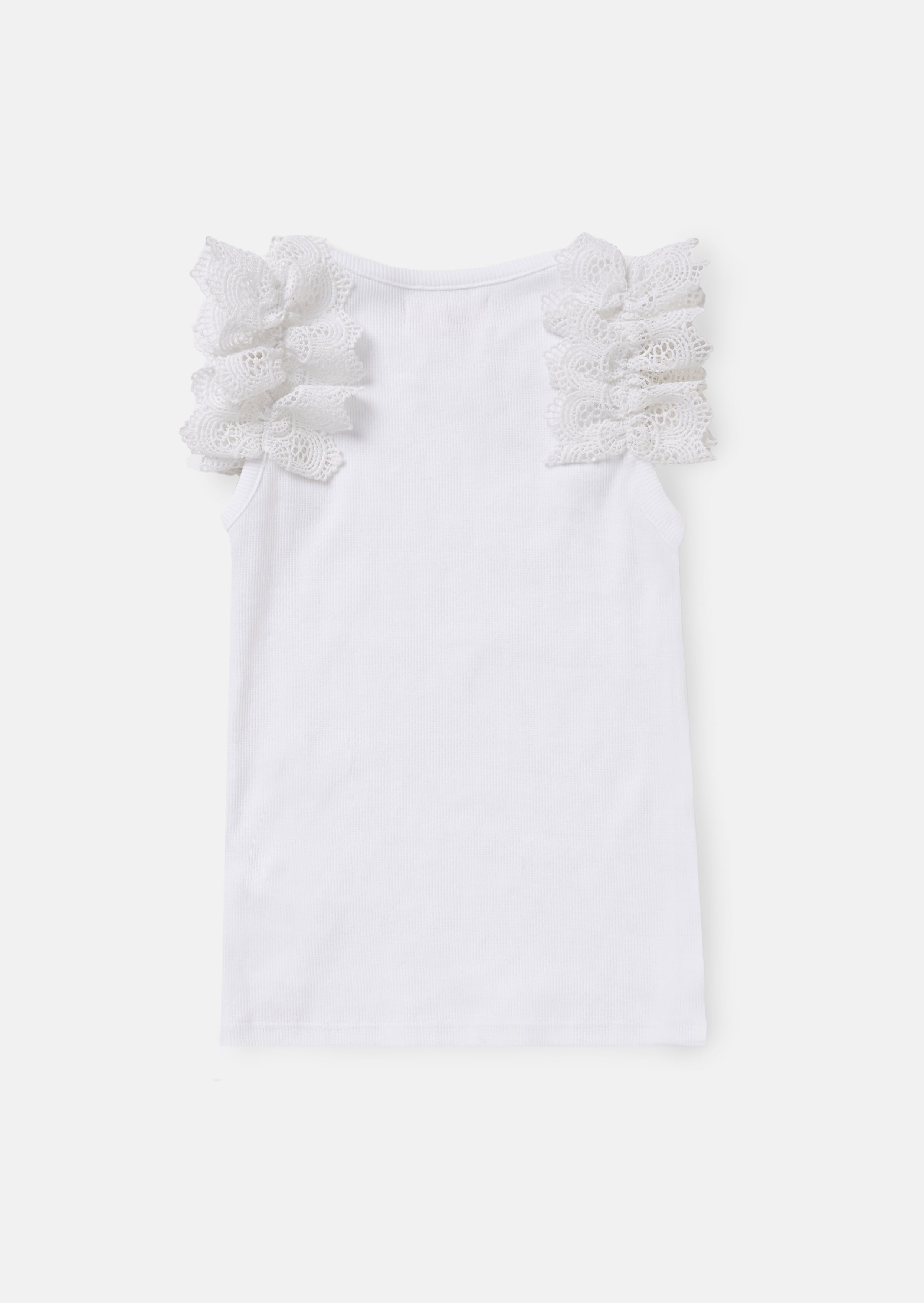 Jess White Flower Trim Vest