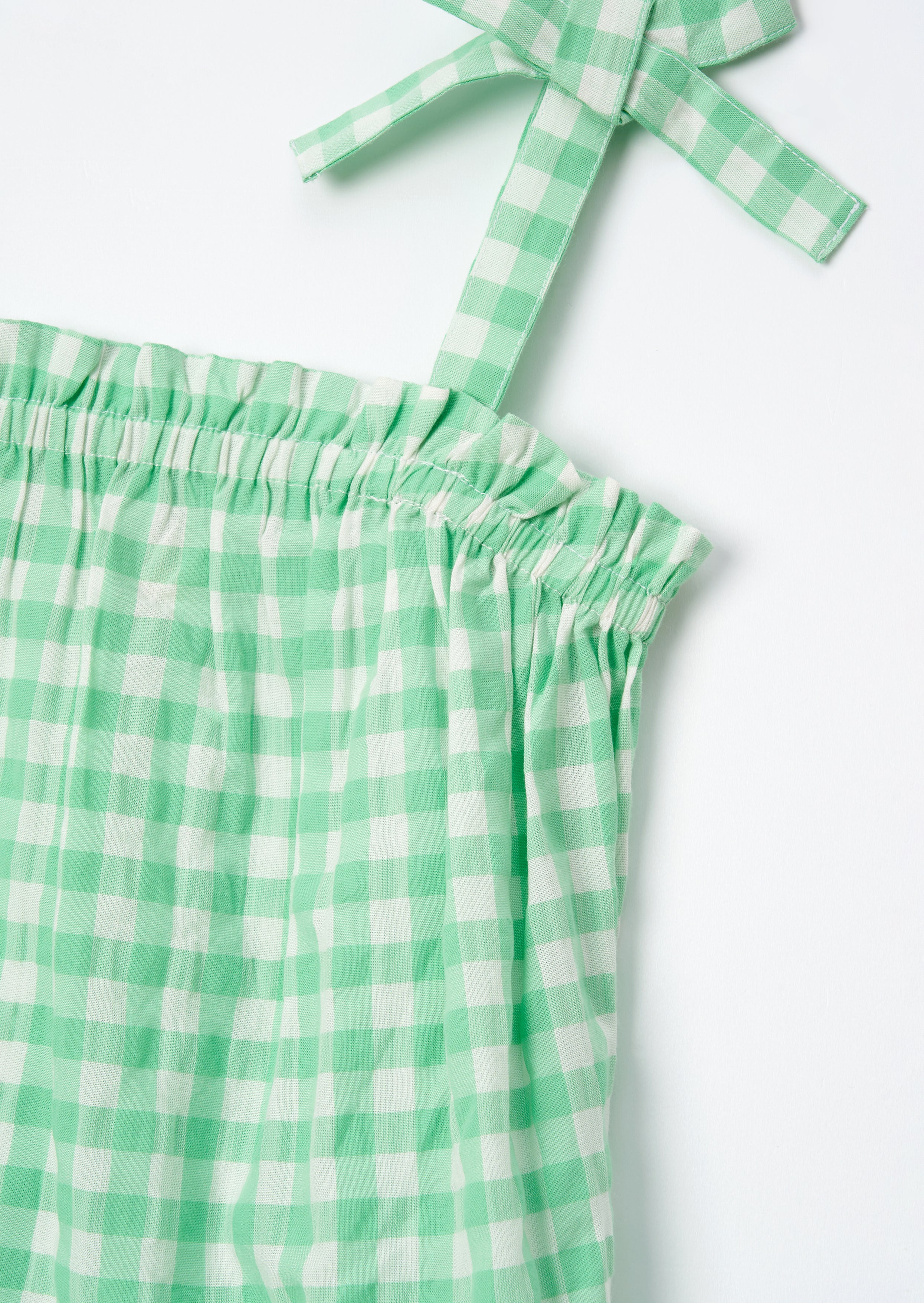 Connie Green Gingham Shirred Top