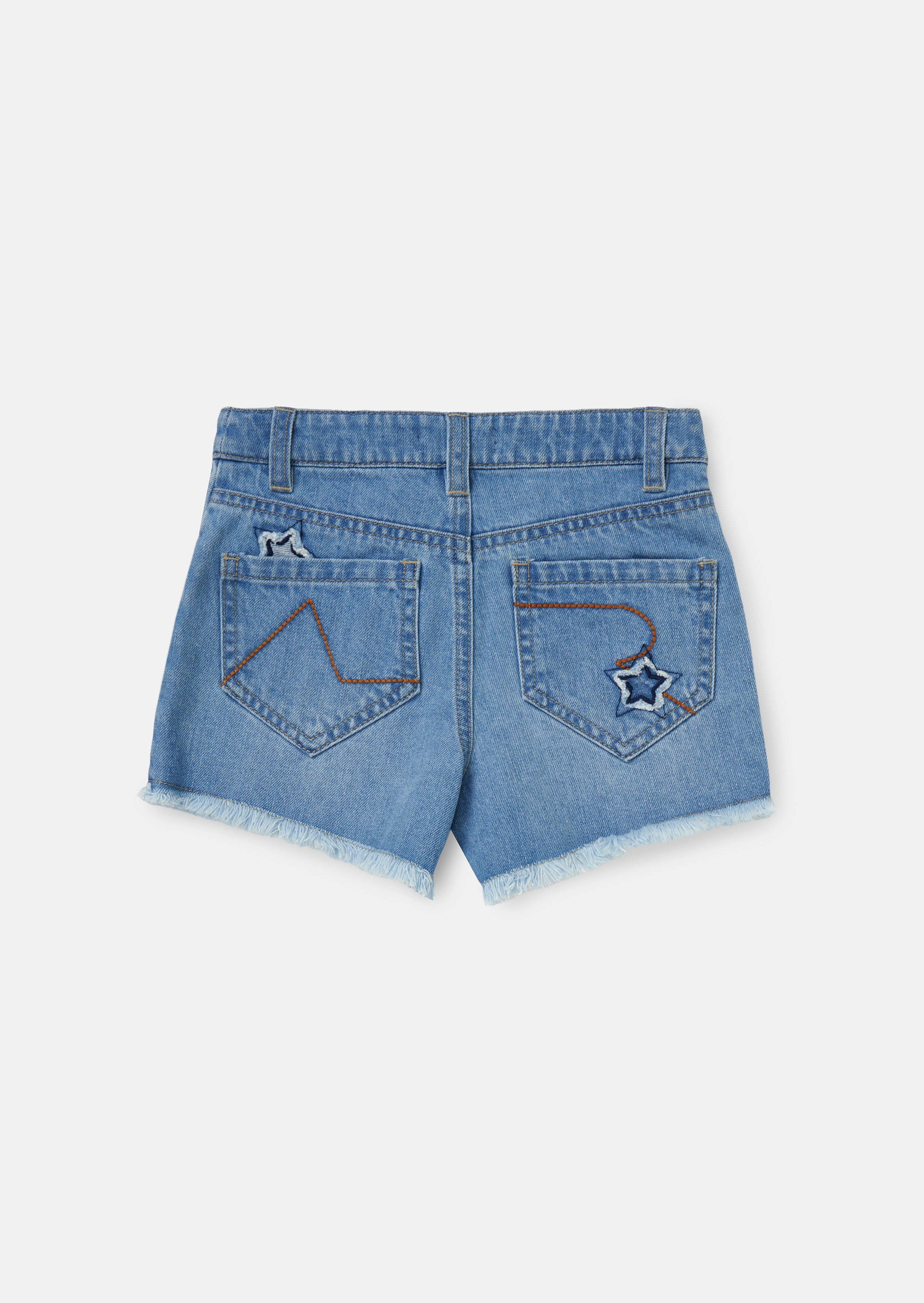 Nina Blue Star Applique Denim Short