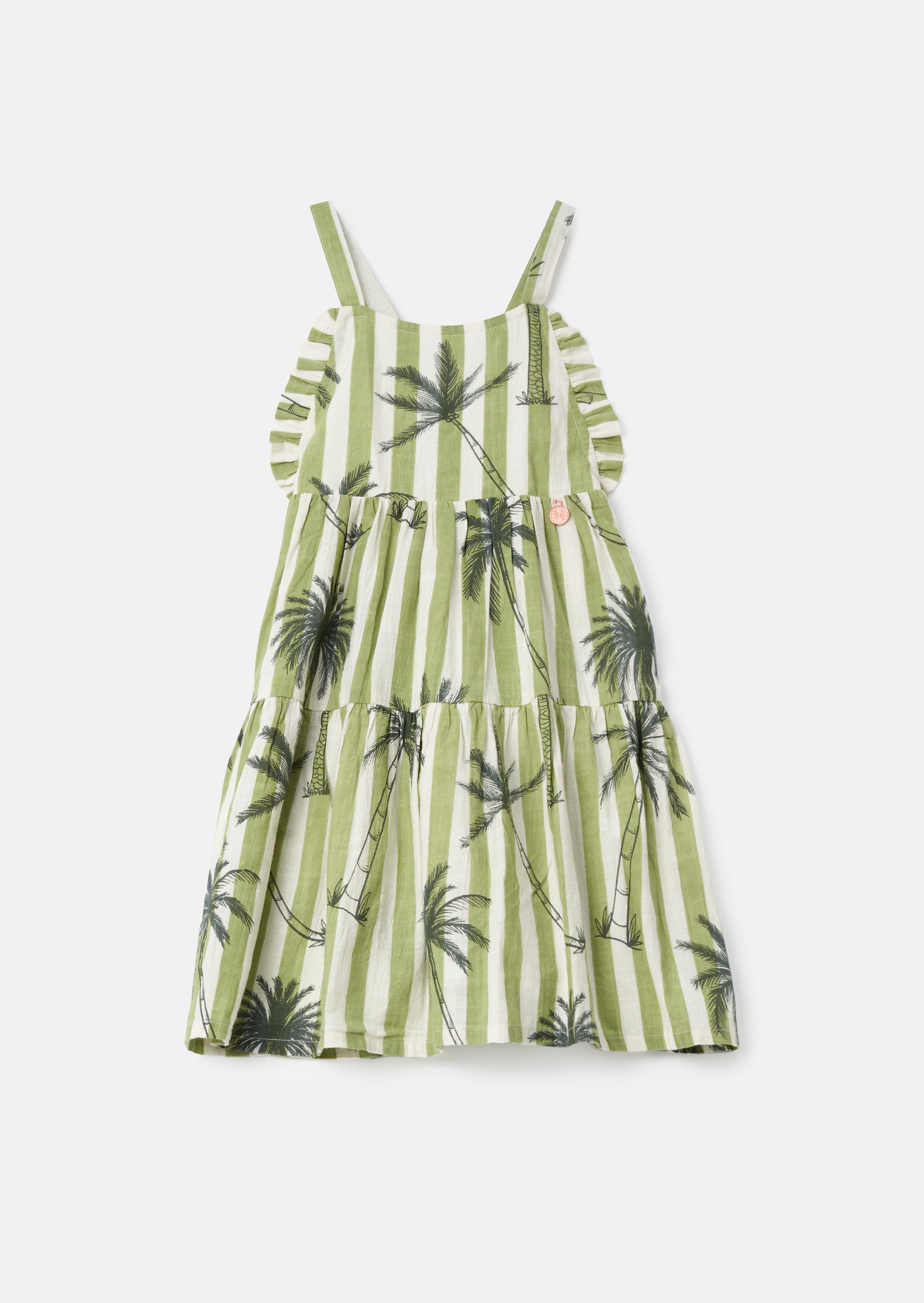 Colletta Green Palm Stripe Sundress