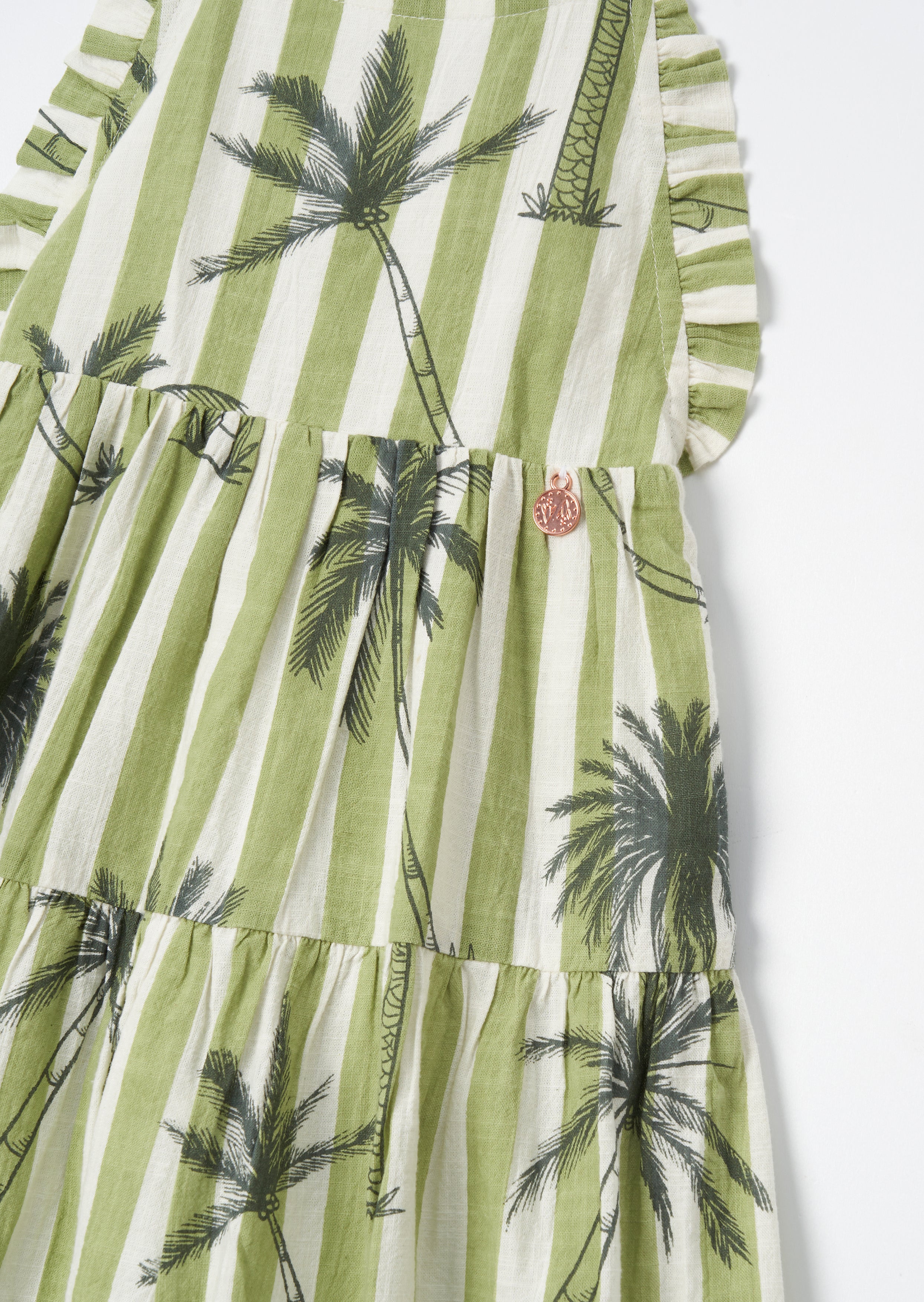 Colletta Green Palm Stripe Sundress