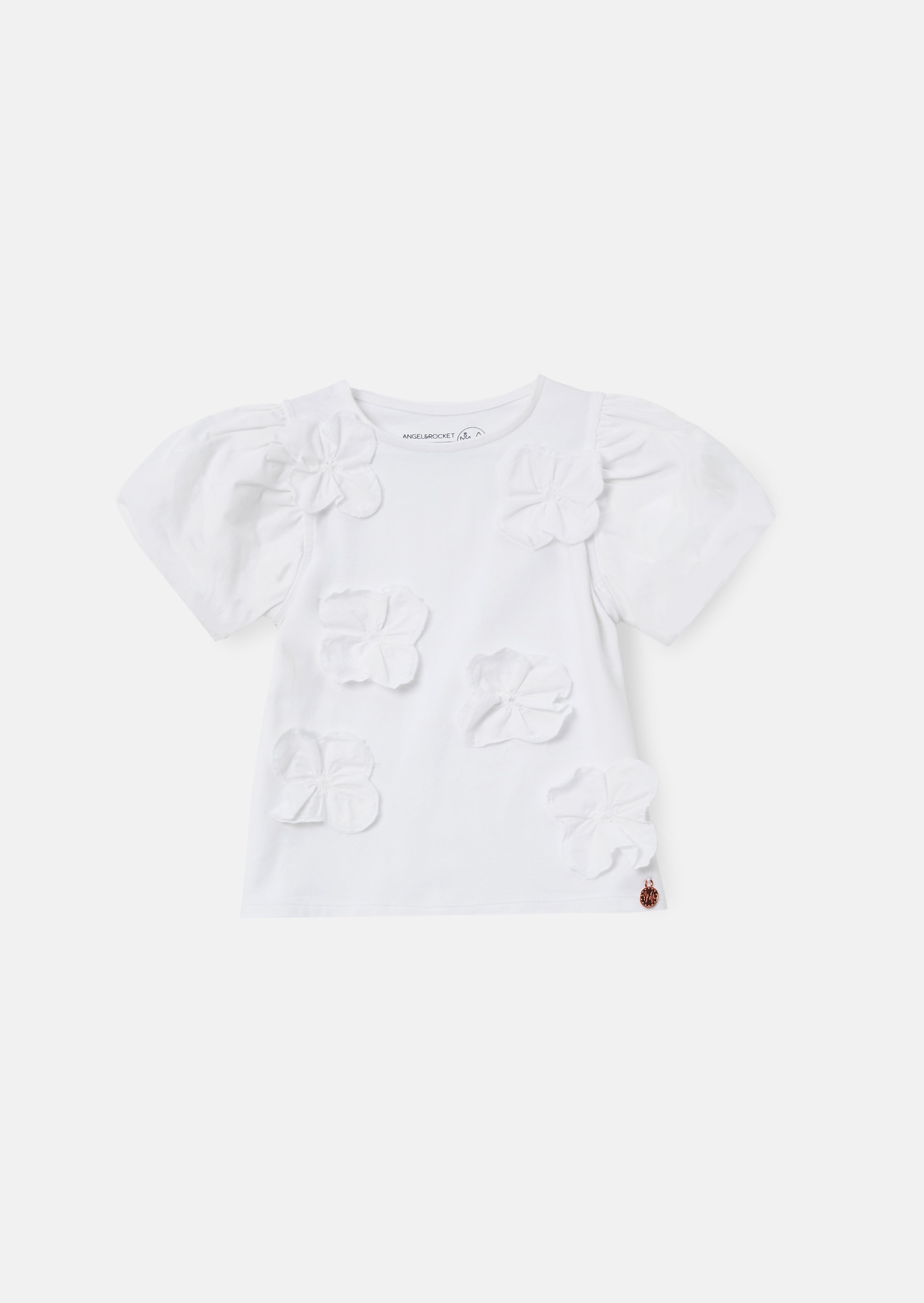 Bloom White Flower Applique Tee