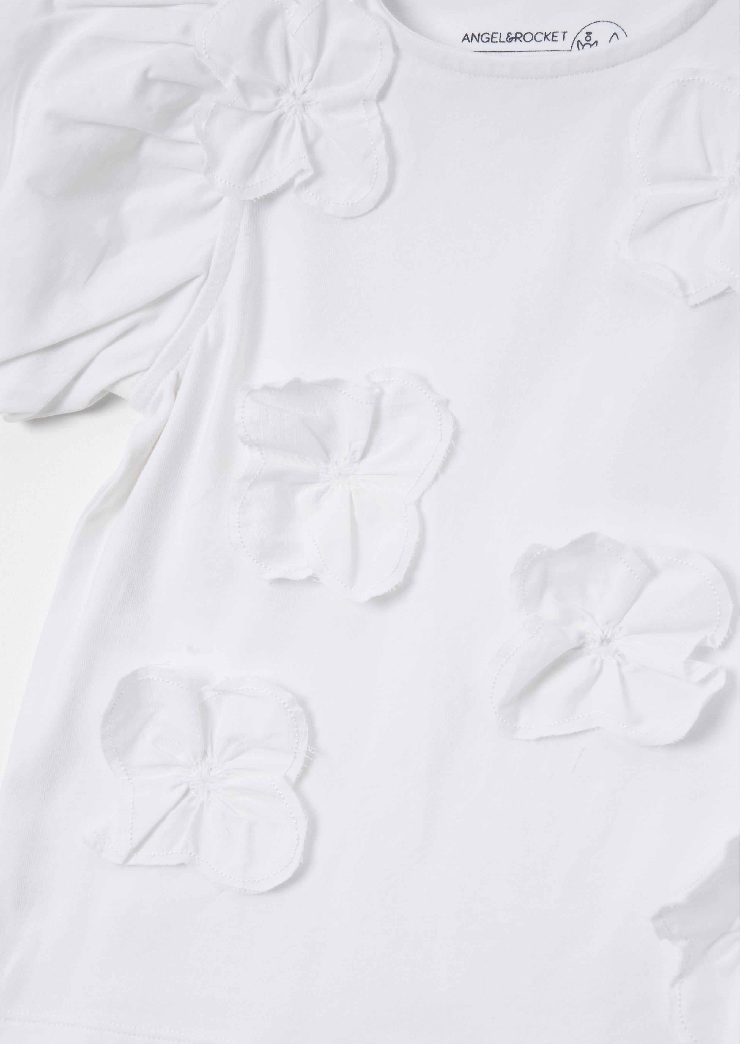 Bloom White Flower Applique Tee