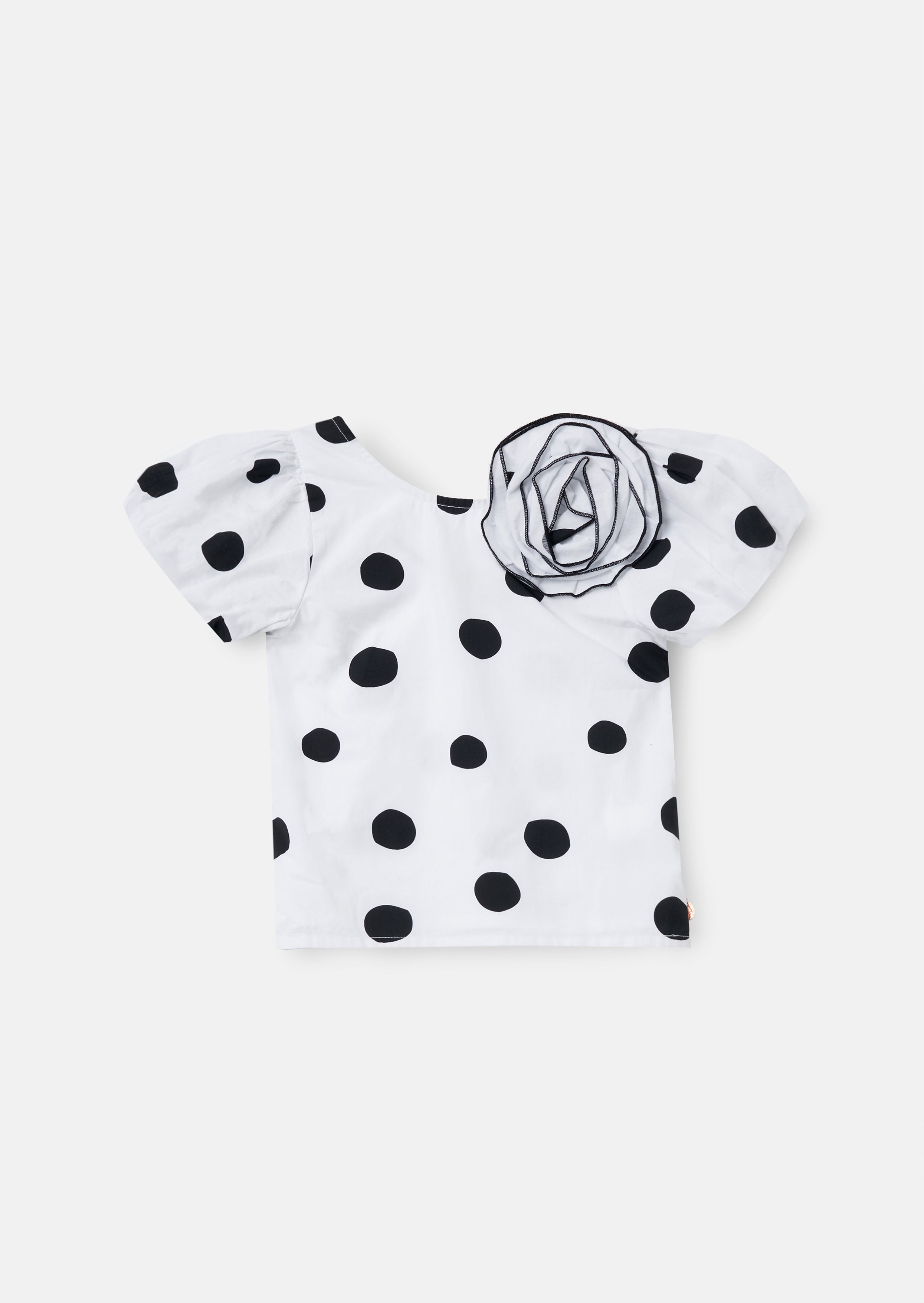 Amari White Spotty Corsage Top