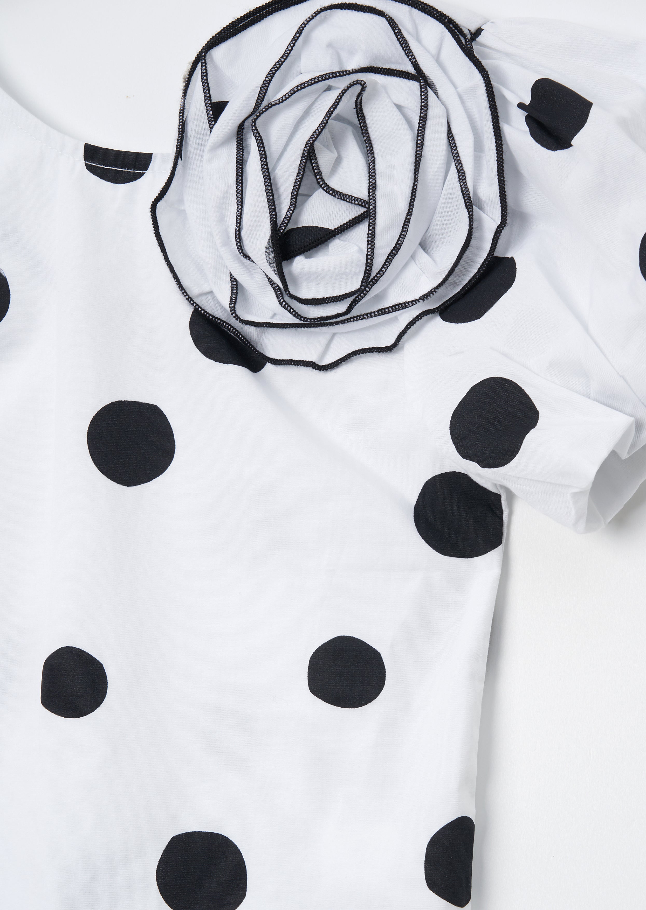 Amari White Spotty Corsage Top