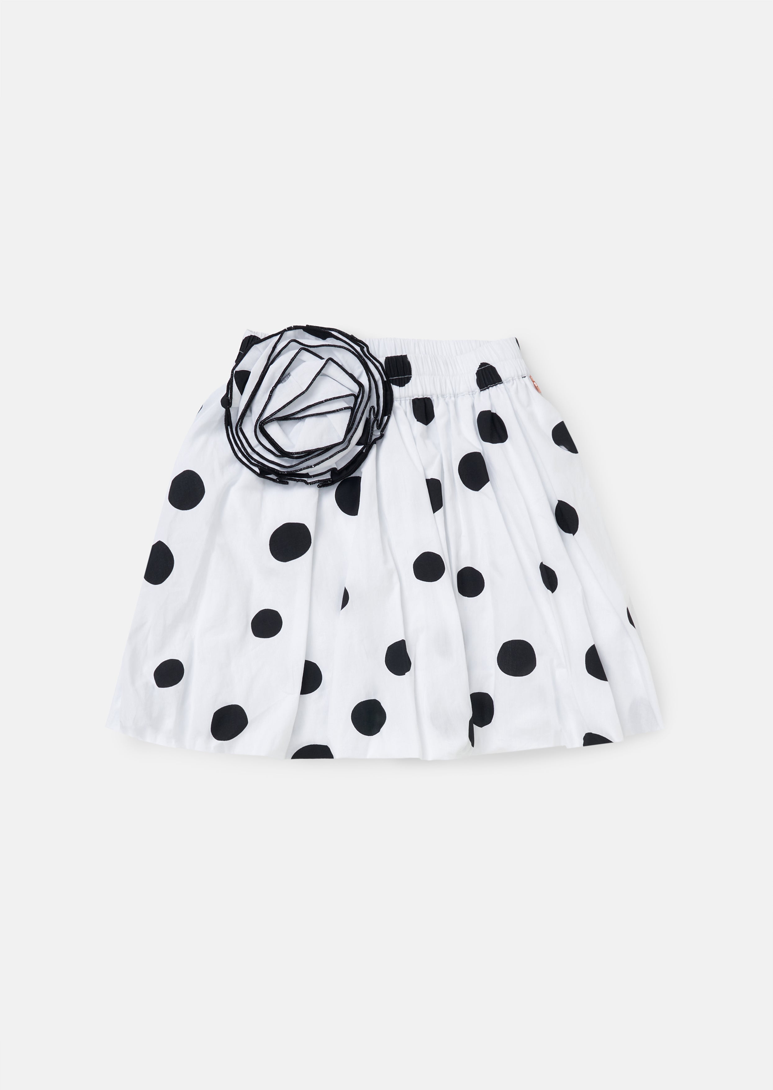 Amari White Spotty Puffball Skirt