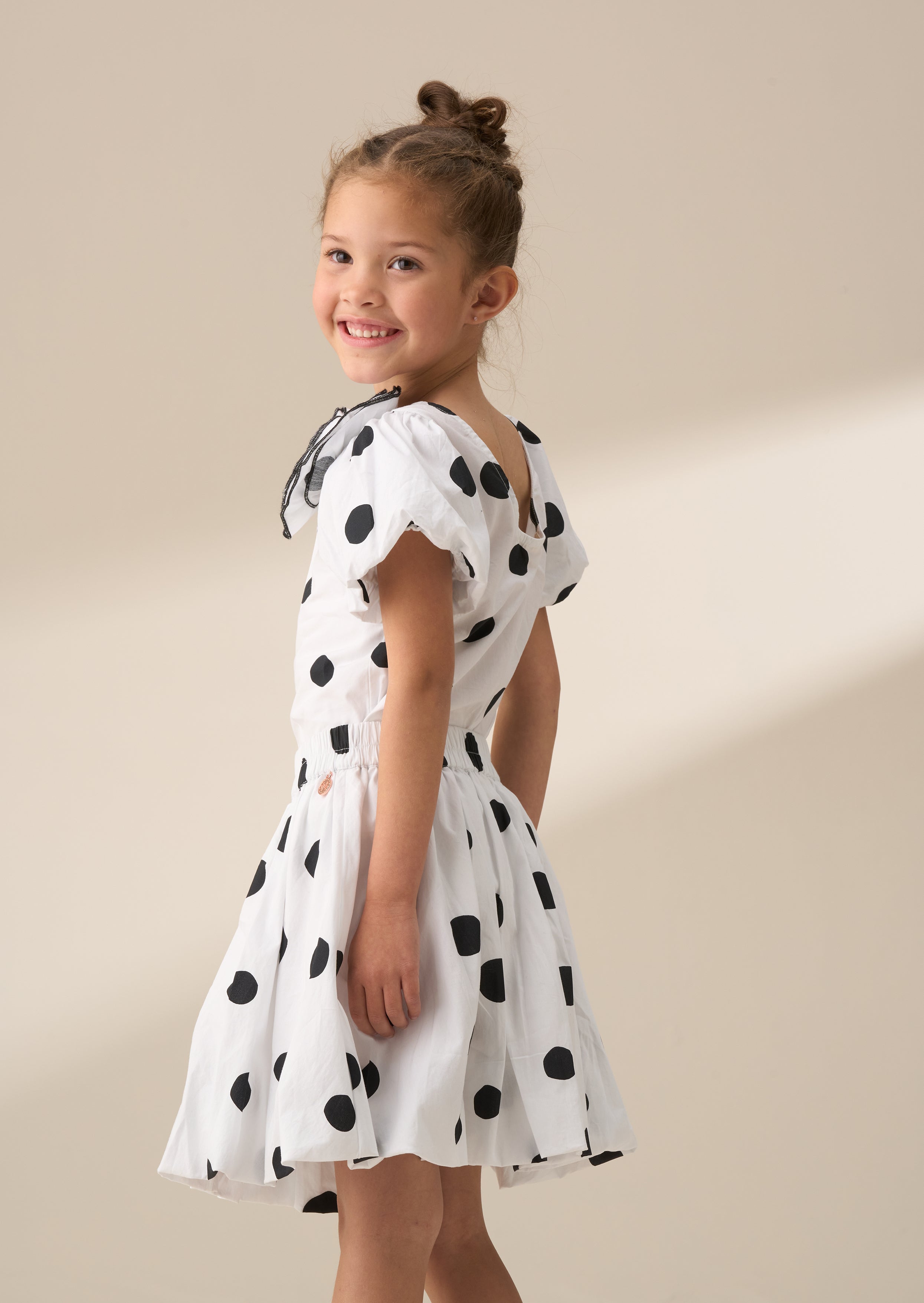 Amari White Spotty Puffball Skirt