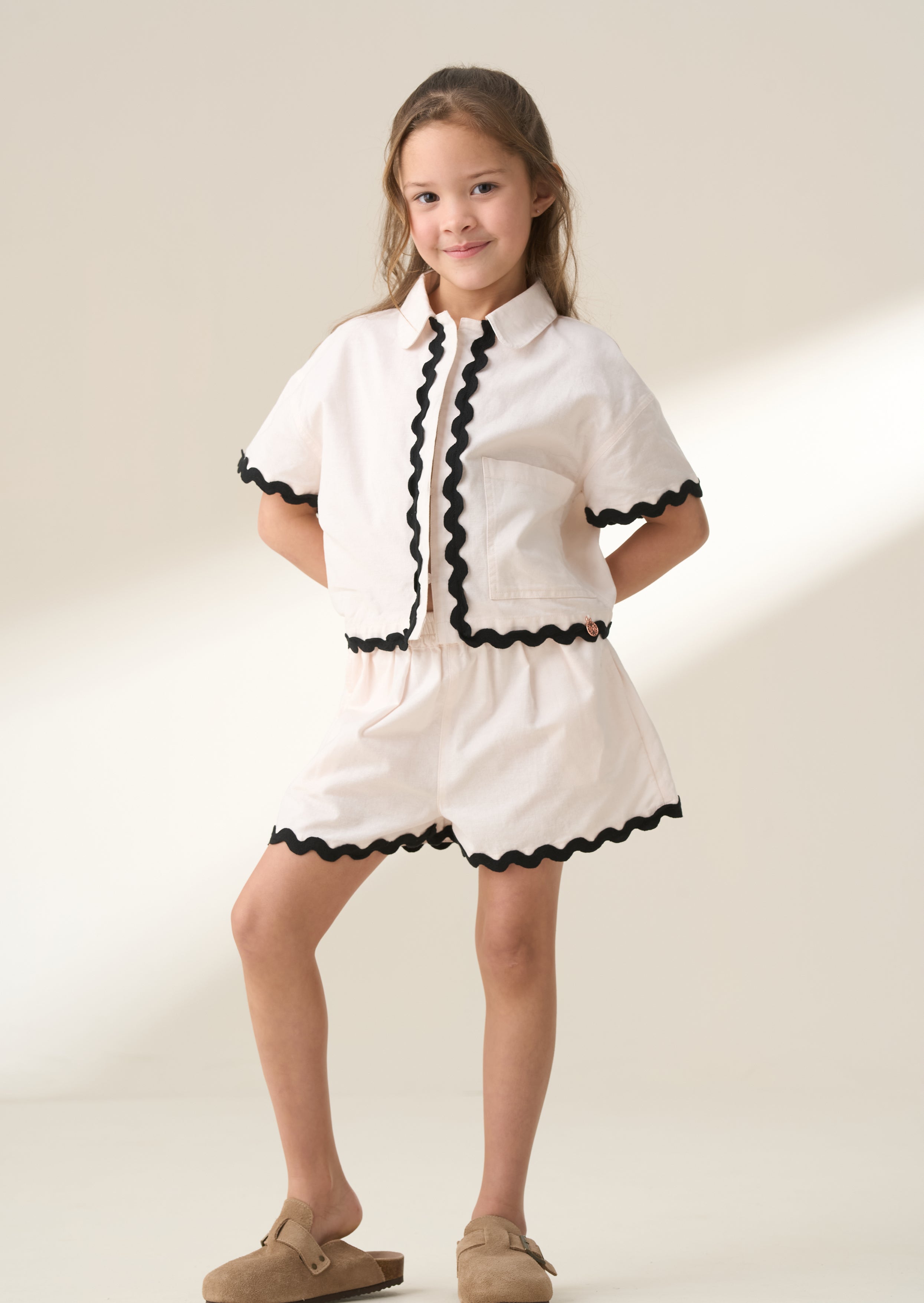 Brooke Ivory Ric Rac Shirt & Short Set