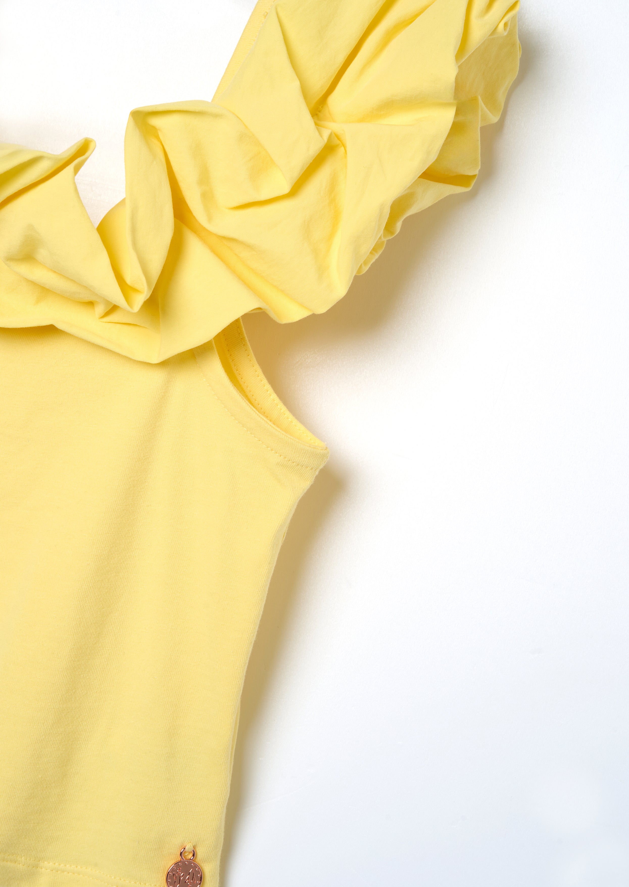 Carrie Yellow Ruffle Vest Top