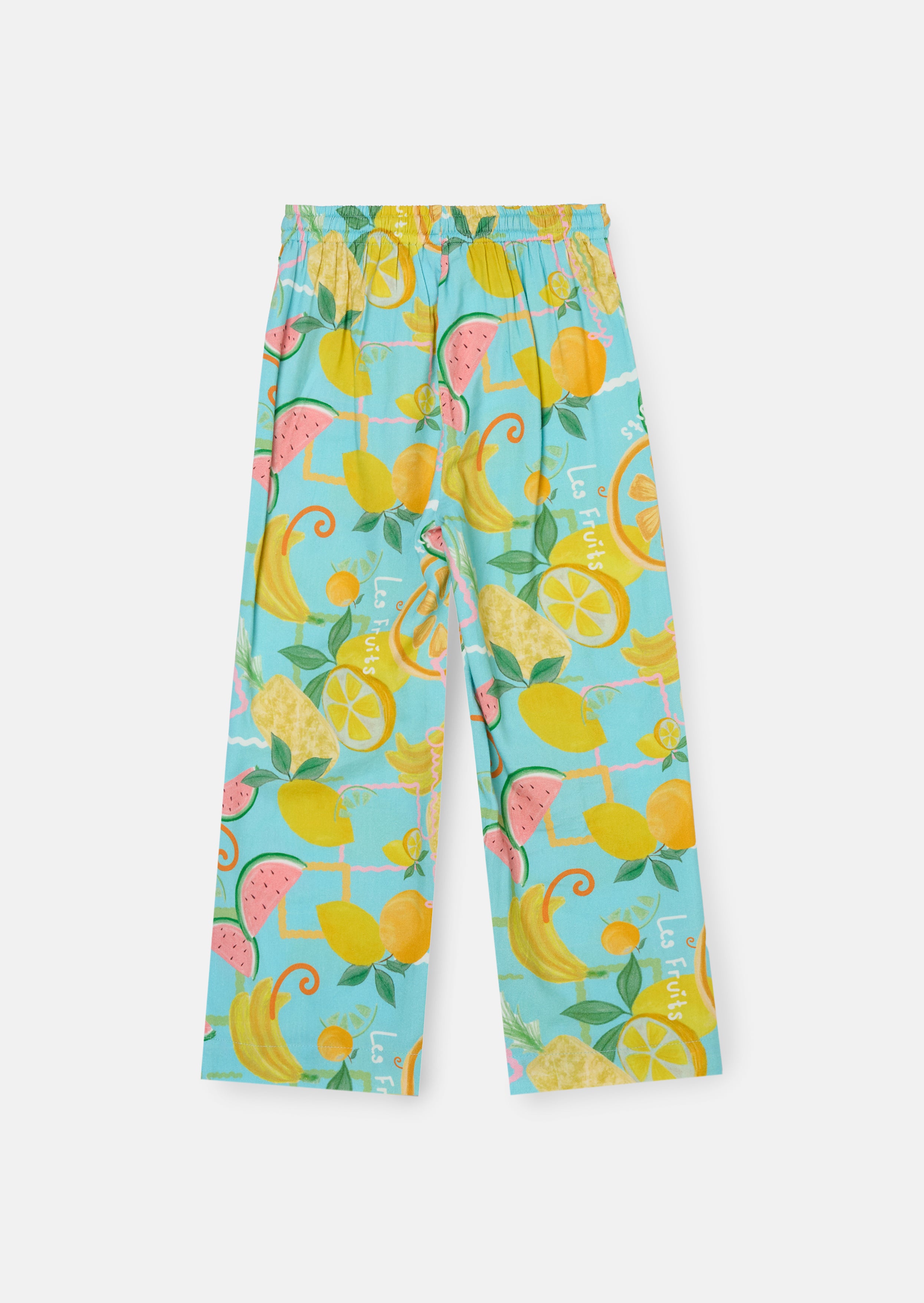 Lyla Blue Fruit Print Trousers