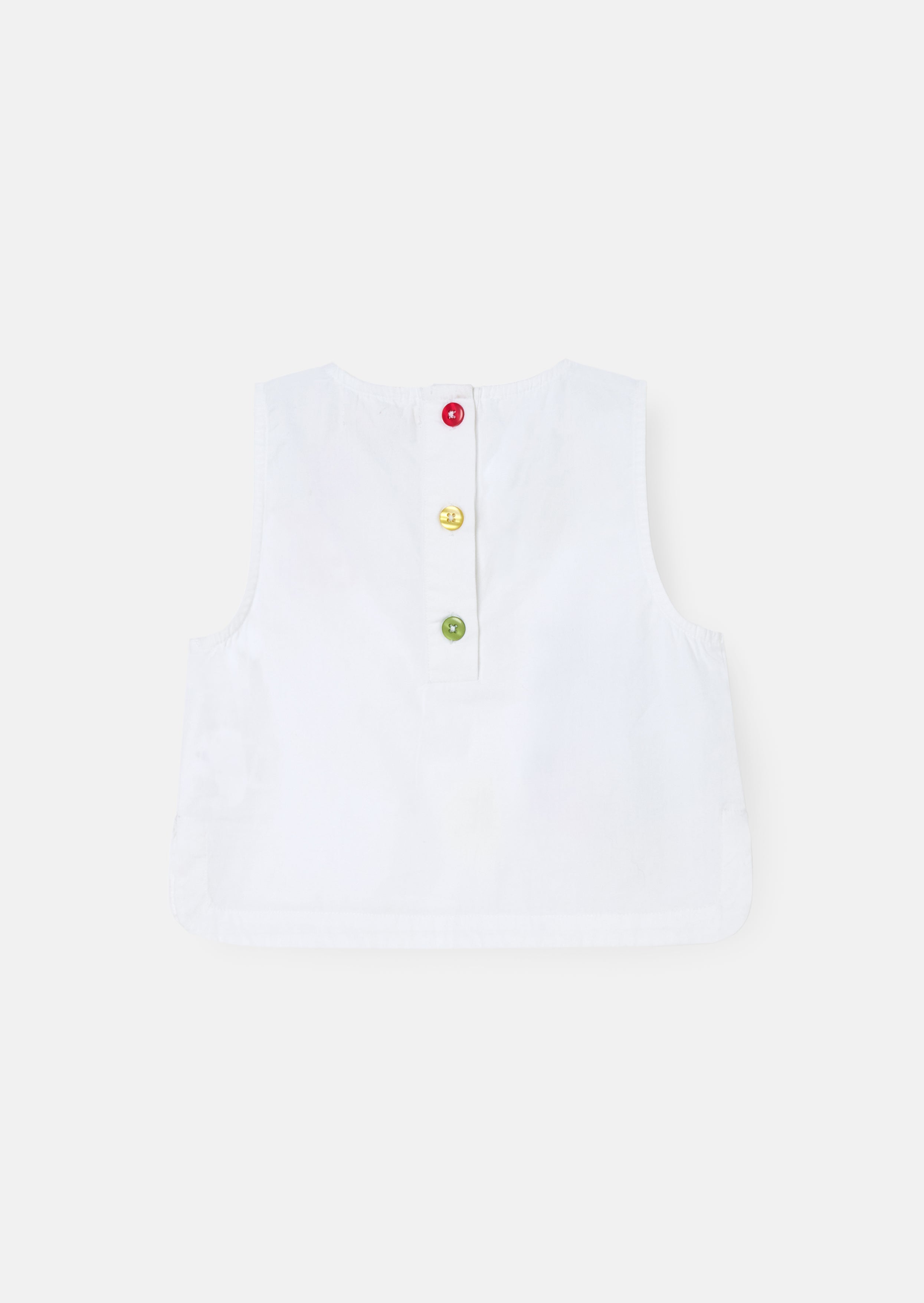 Emmie White Embroidered Shell Top