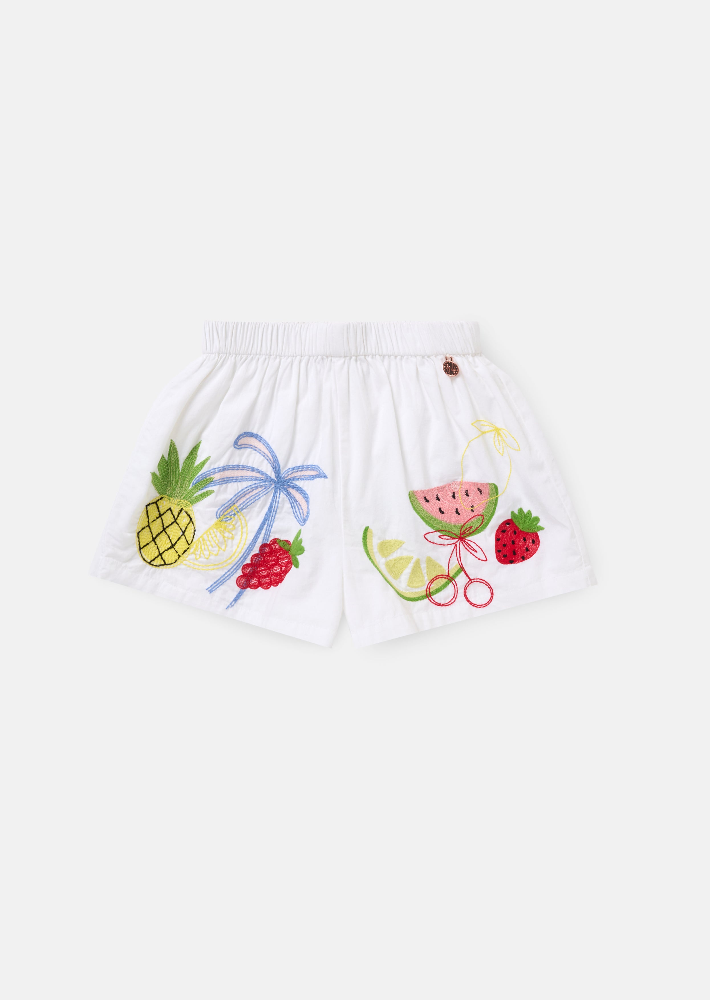 Emmie White Embroidered Shorts