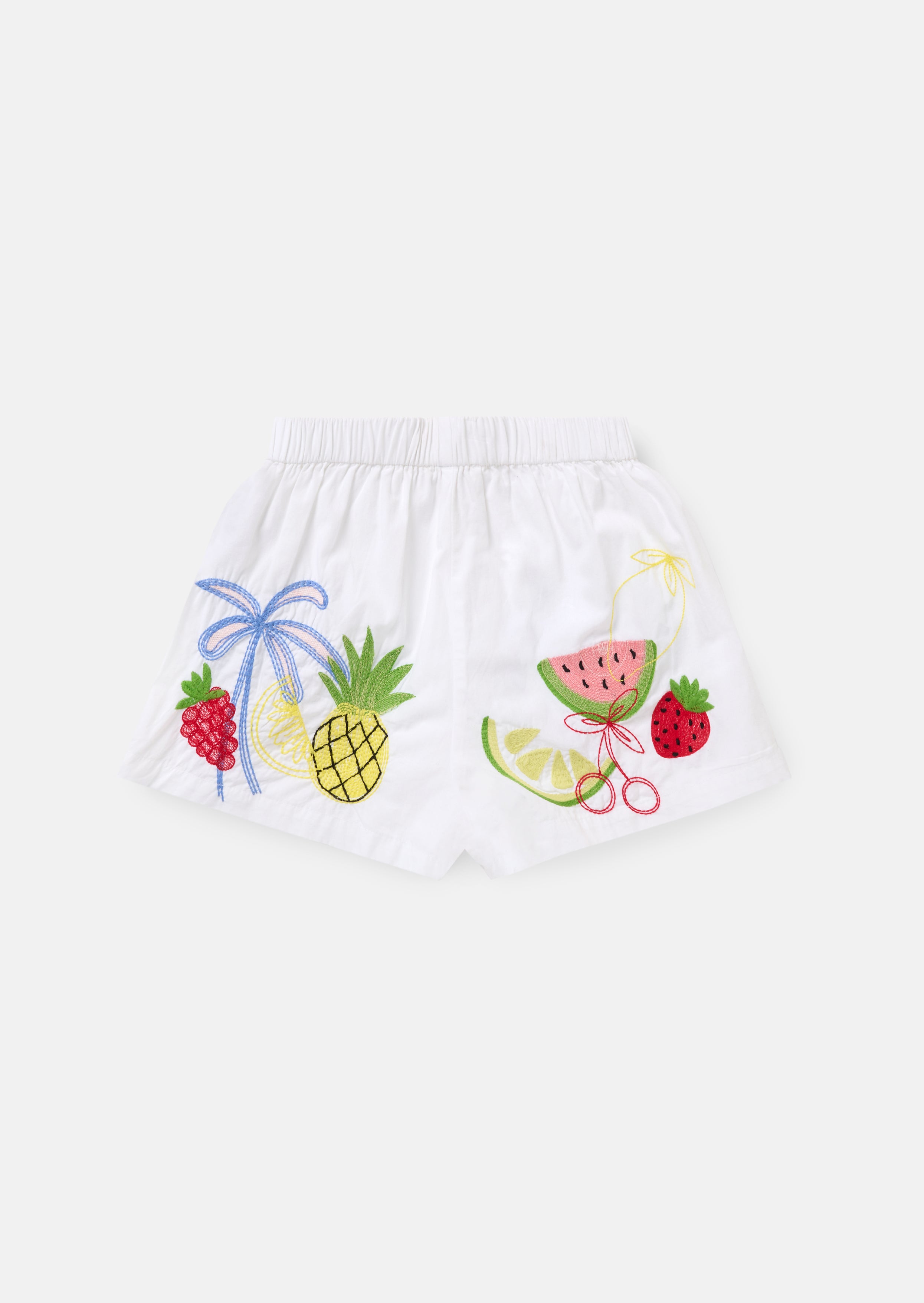 Emmie White Embroidered Shorts