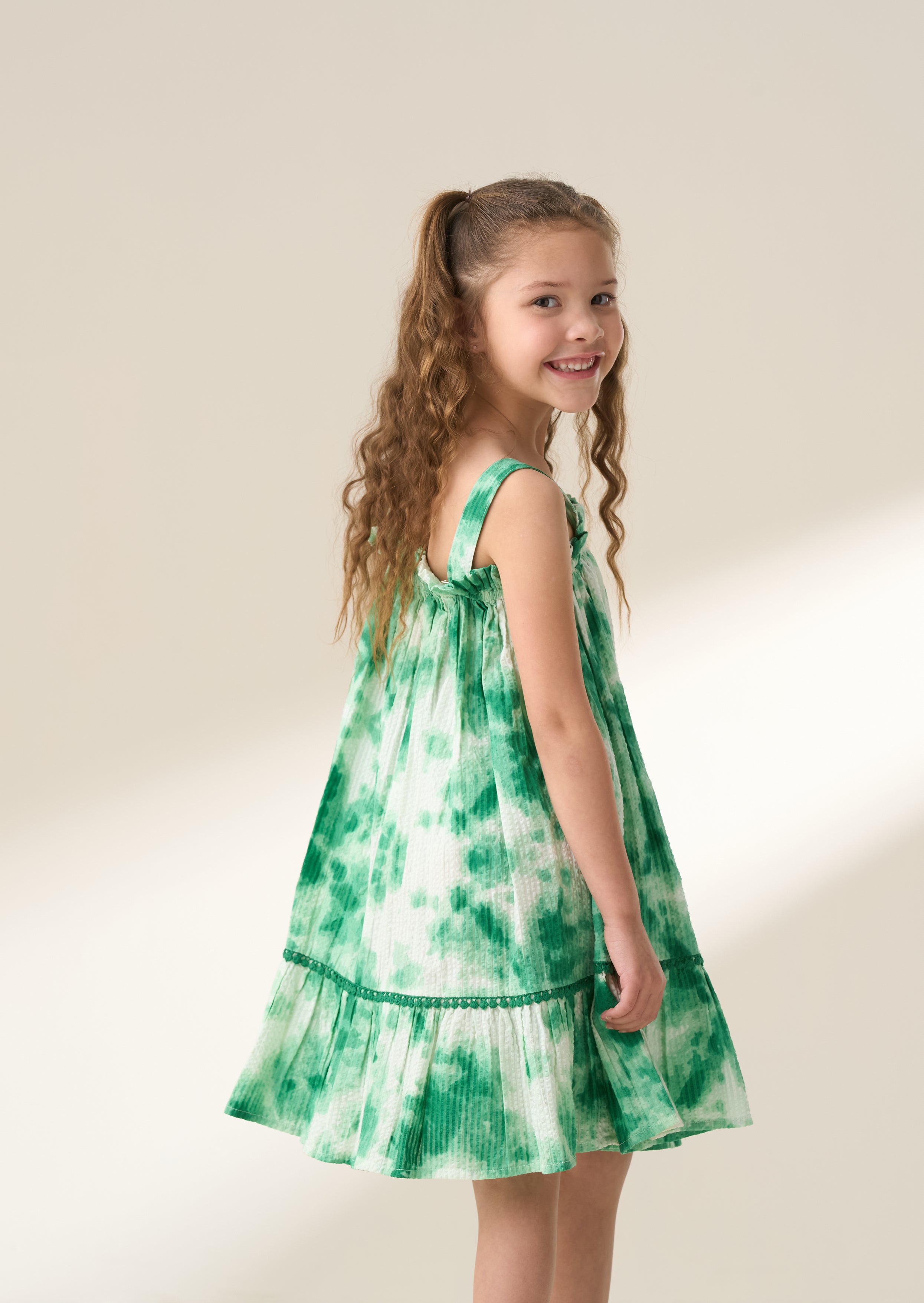 Palmeria Green Tie Dye Sun Dress